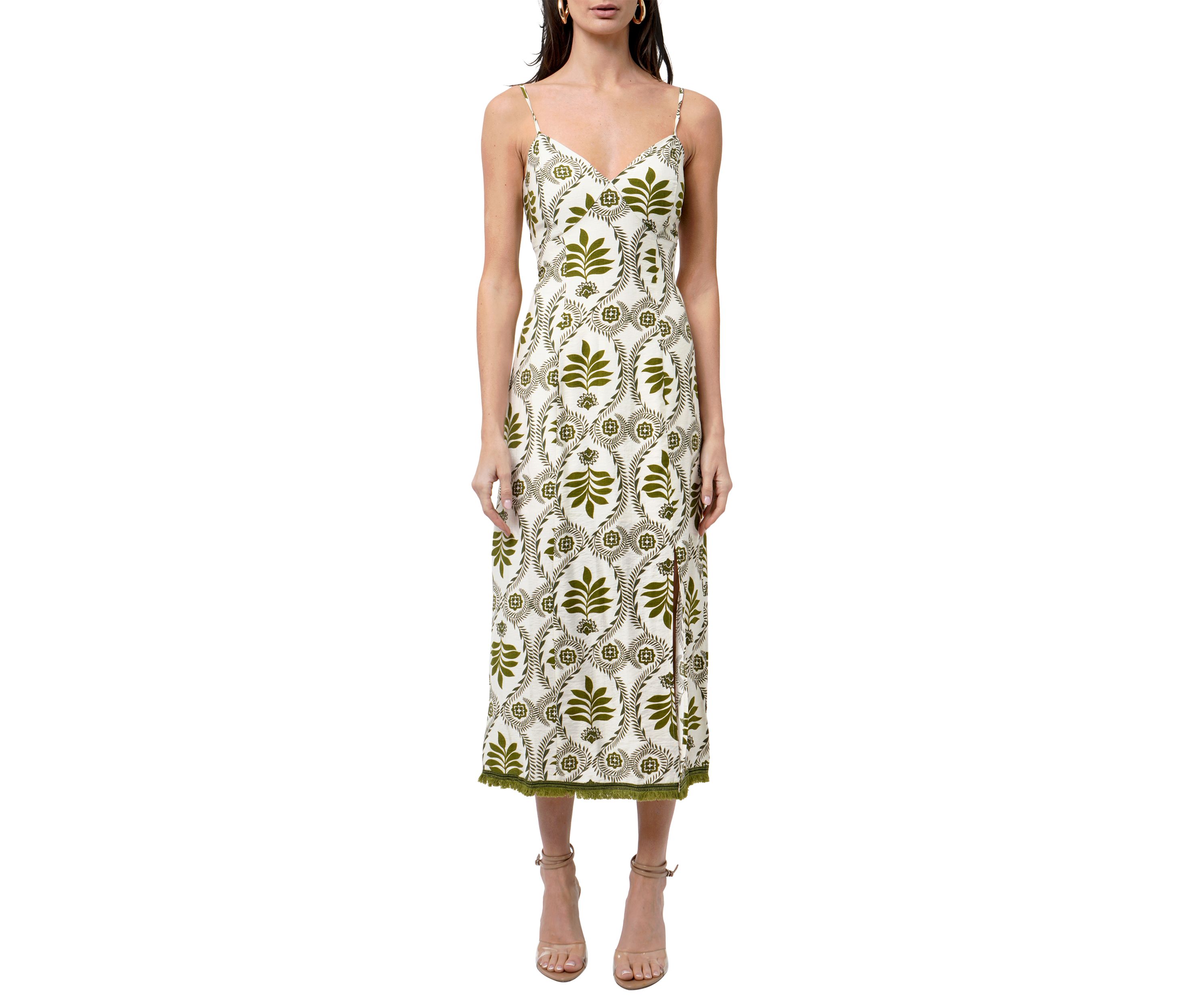 Womens Printed Slip Dress with Tie Back