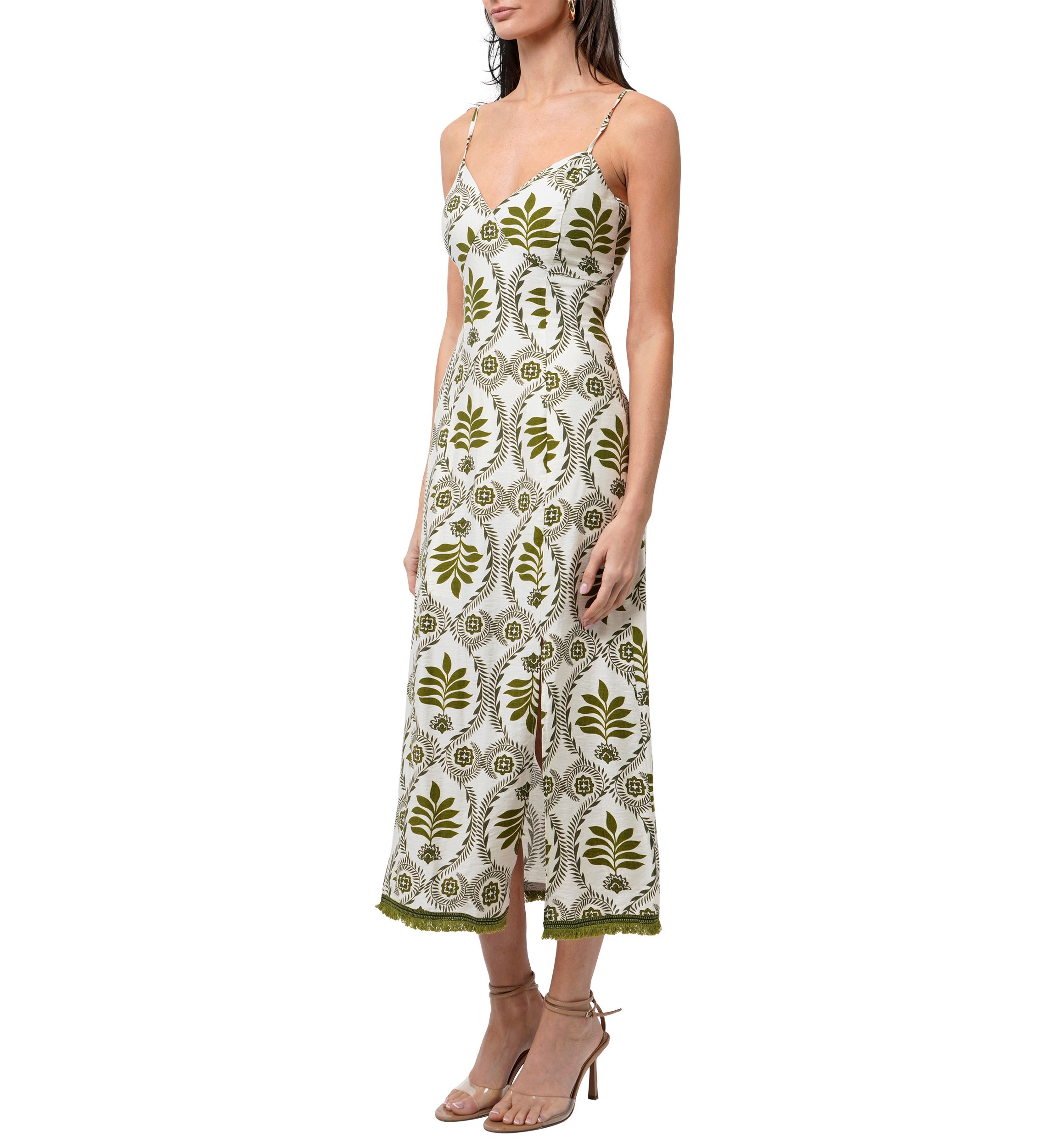 Womens Printed Slip Dress with Tie Back