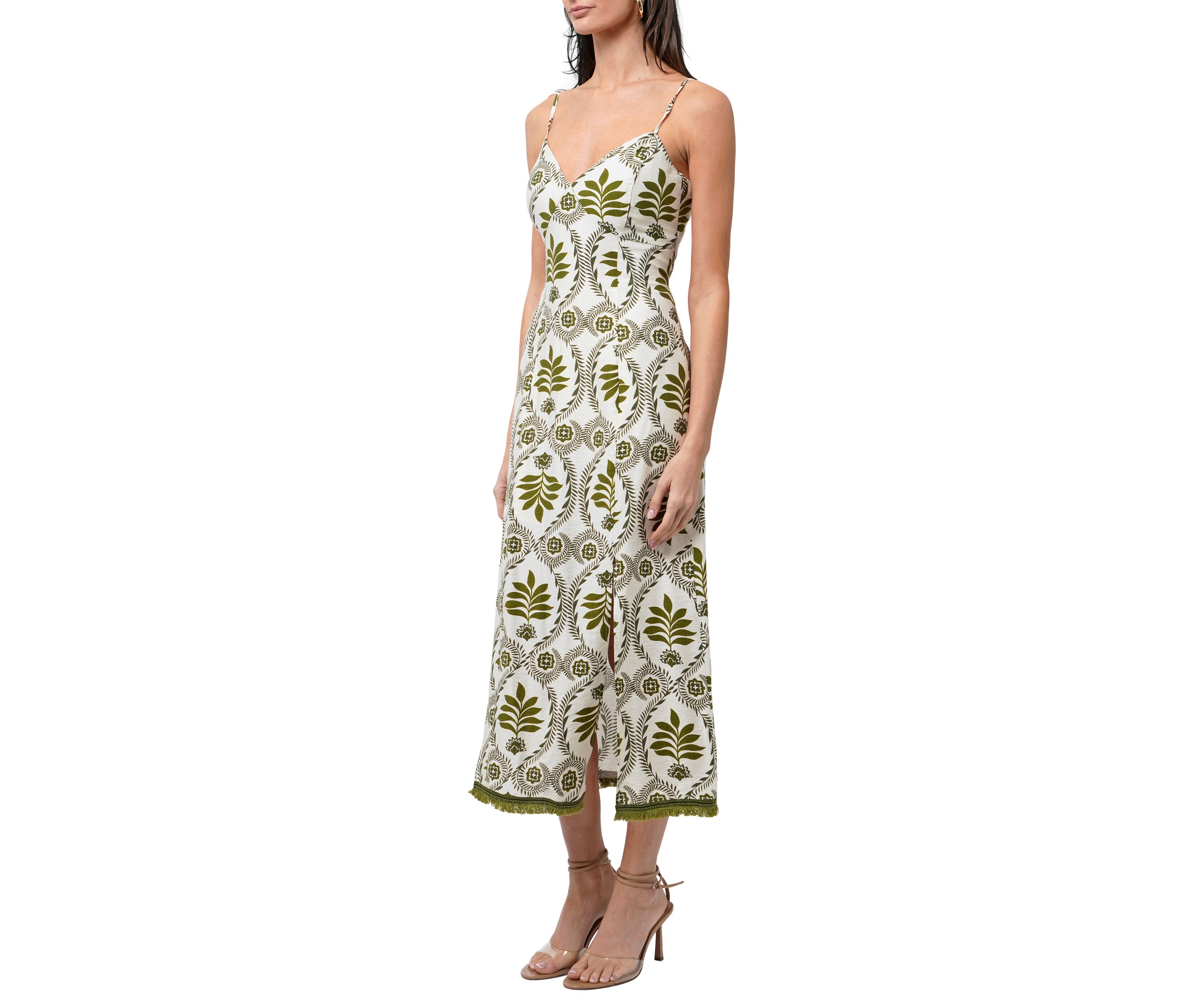 Womens Printed Slip Dress with Tie Back