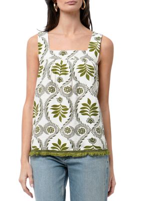 Adelyn Rae Women's Sleeveless Square Neck Printed Top