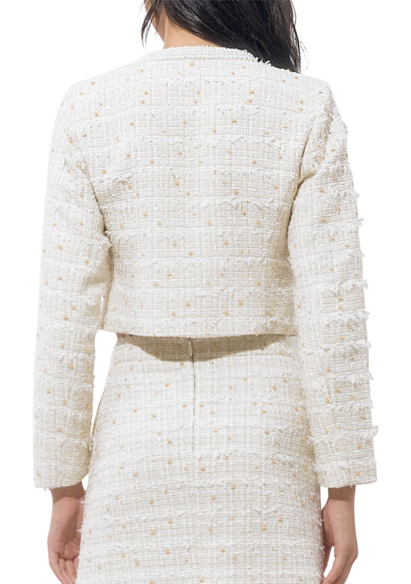 Womens Tweed Pearl Blazer