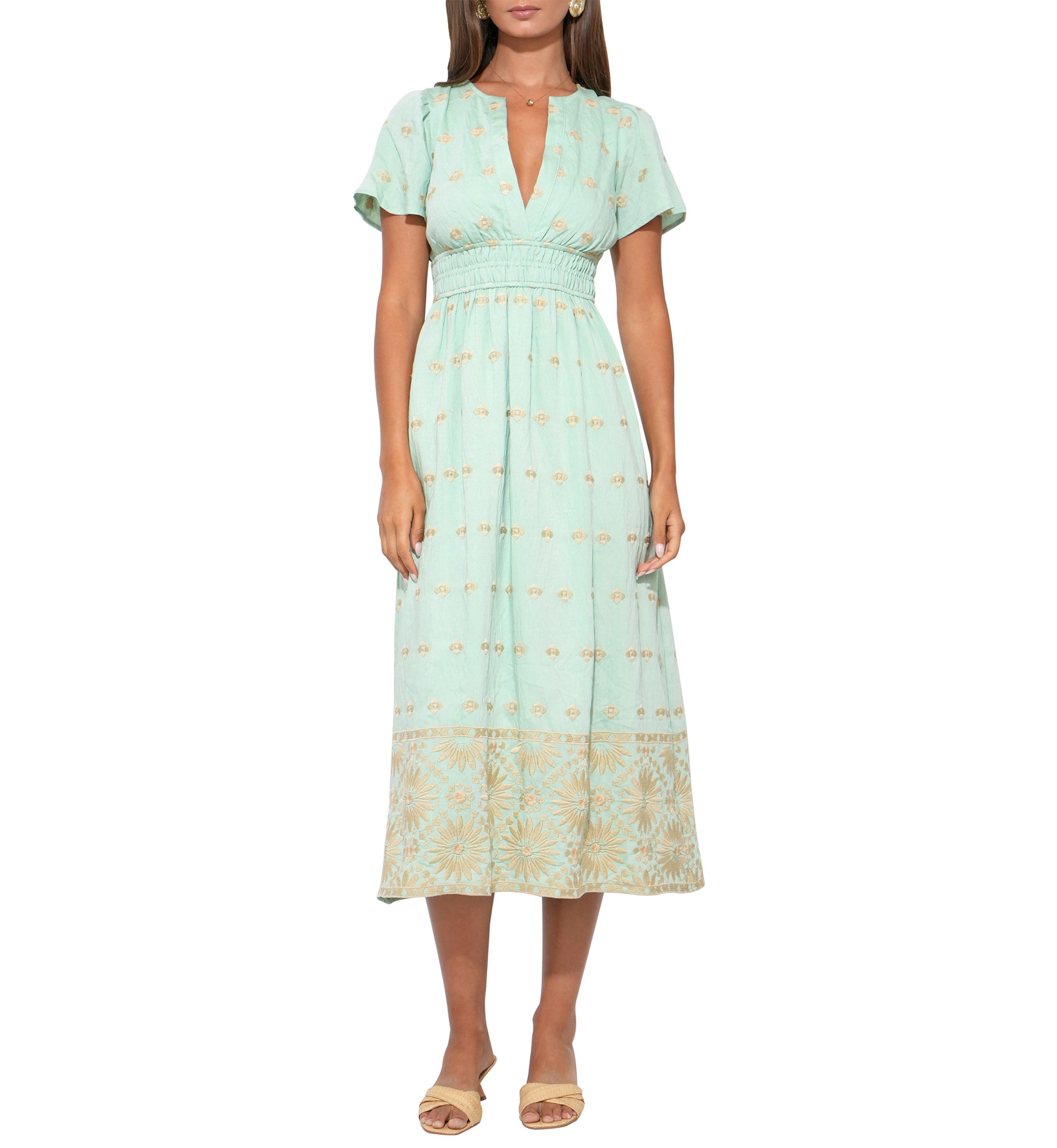 adelyn rae green dress ROSE GOLD EARRINGS