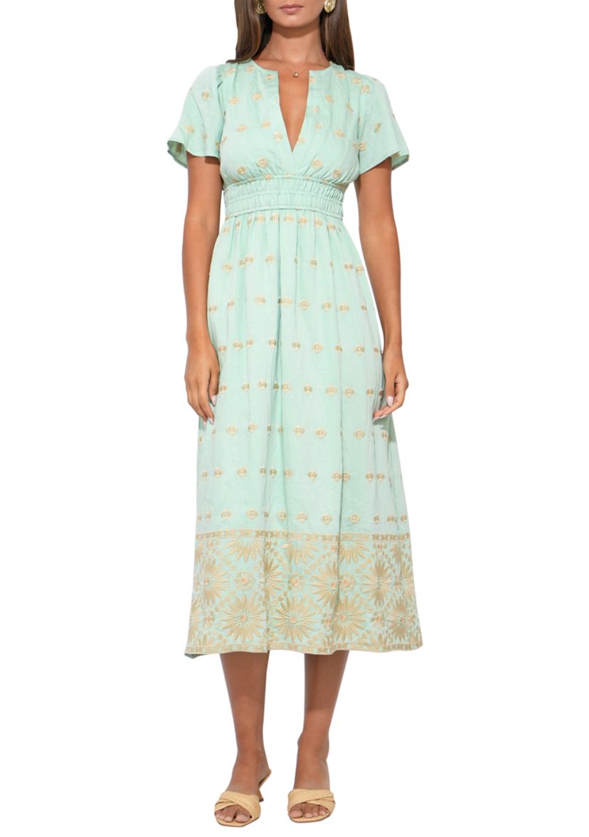 slim fit dress slacks RAT & BOA Green Odessa Jacquard Maxi Dress UK M – Reliked