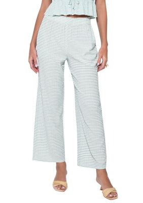 Adelyn Rae Women's Serenity Gingham Cropped Pants, XL
