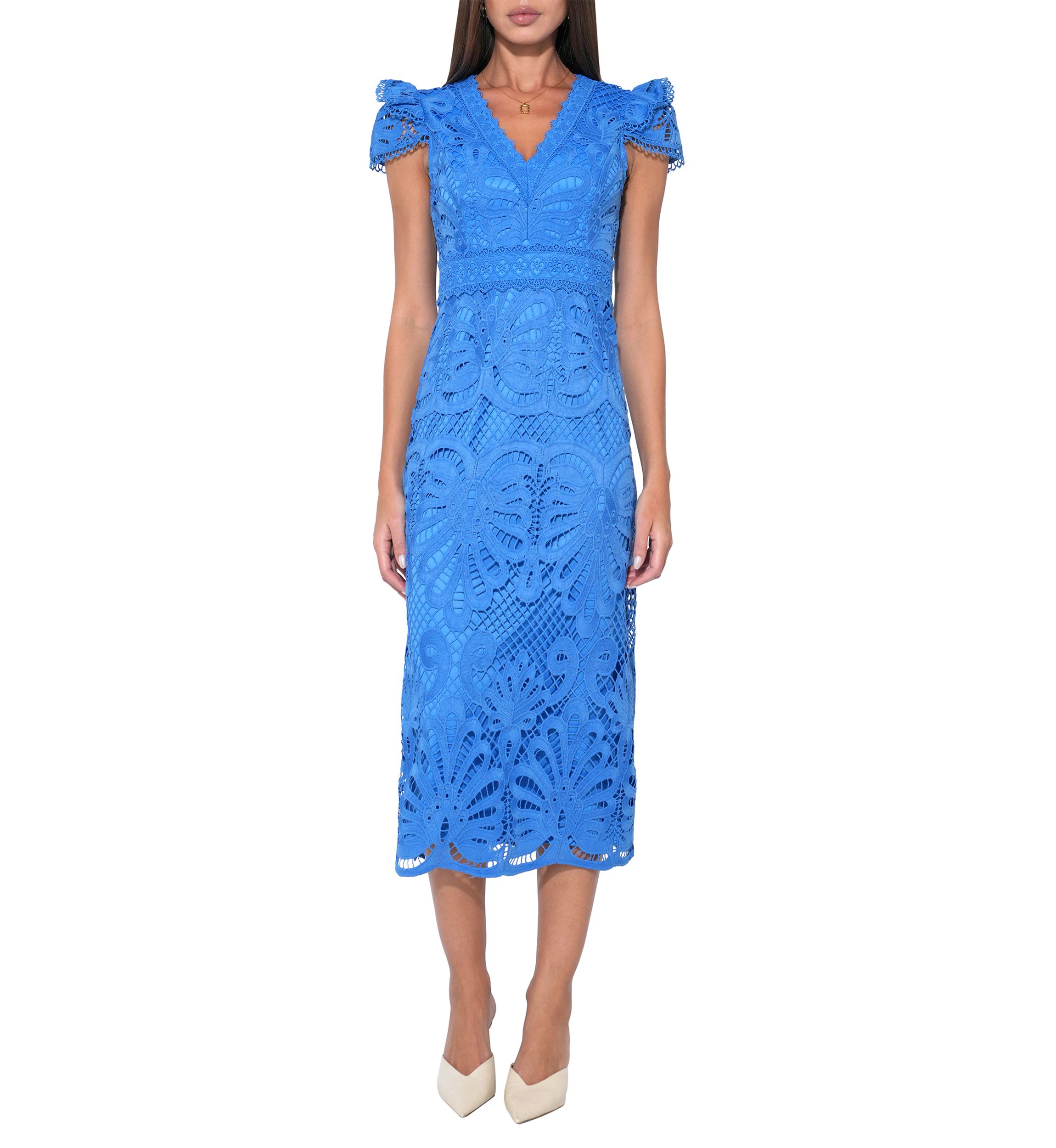 open lace back dress Ruffle Skirt Prom Dress Spaghetti Strap Junior Prom Dress PG889 US0 / Sky Blue