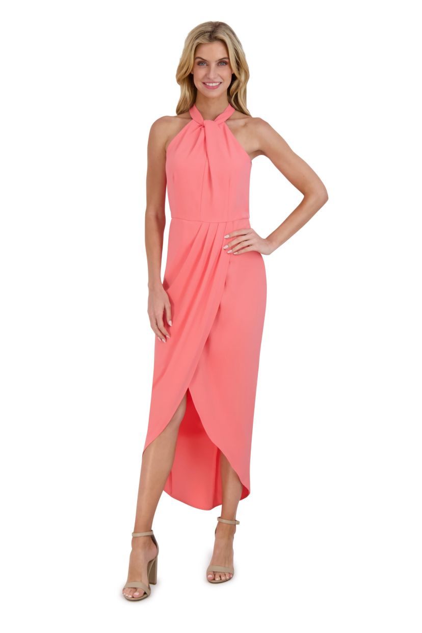 KNOT NECK TULIP HEM DRESS