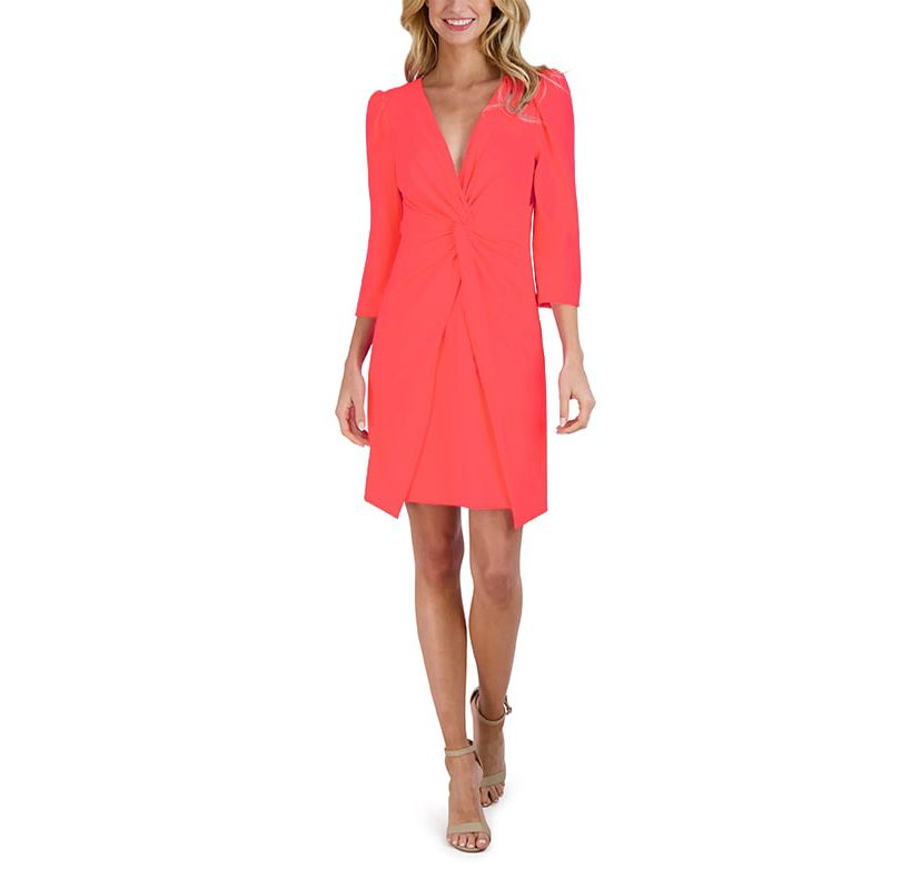 3/4 SLV DRESS W KNOT