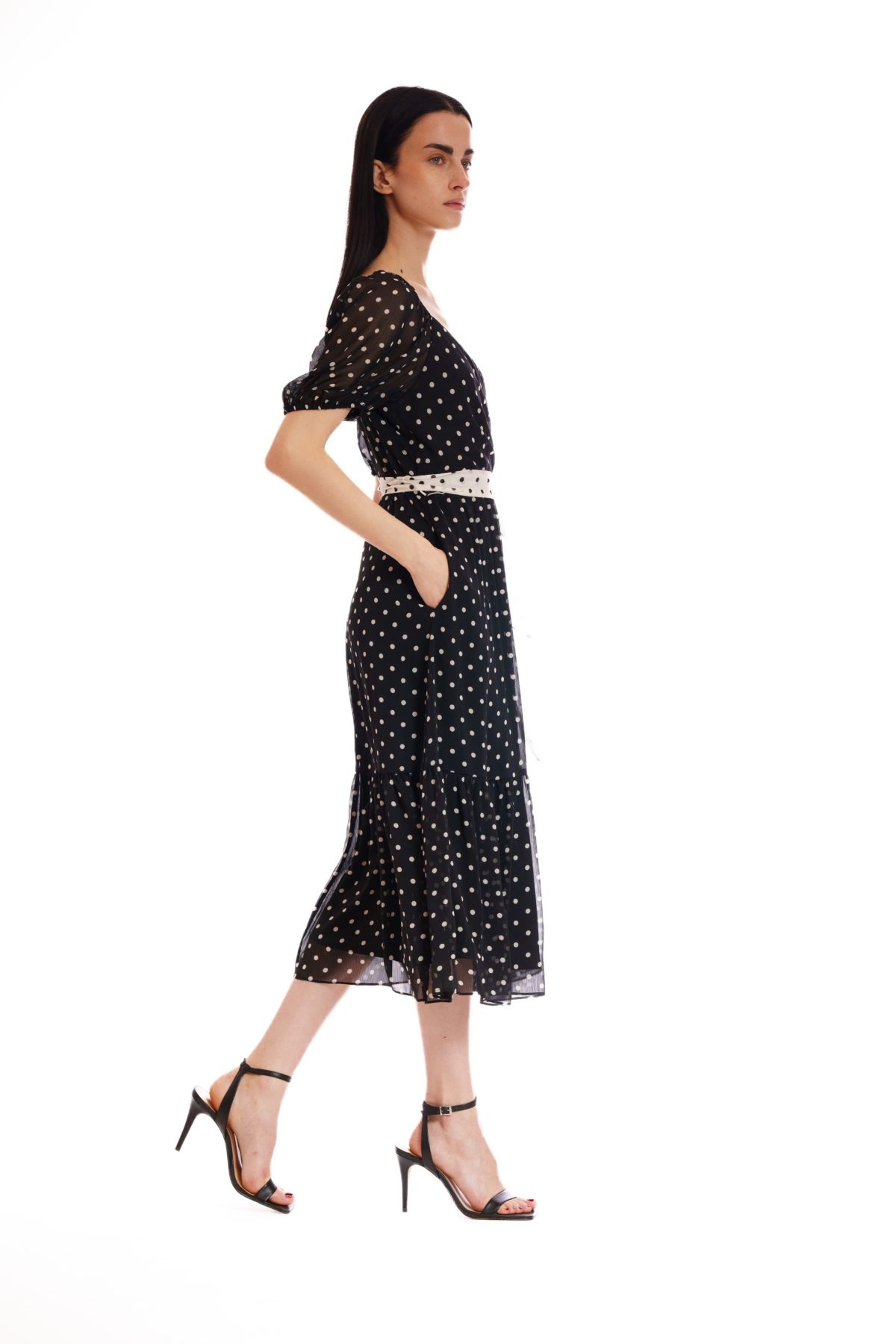 SS SURPLICE MIDI DRESS
