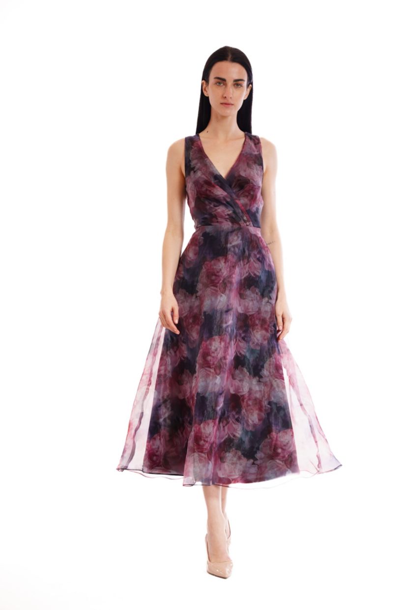 V NECK SLVLESS GOWN