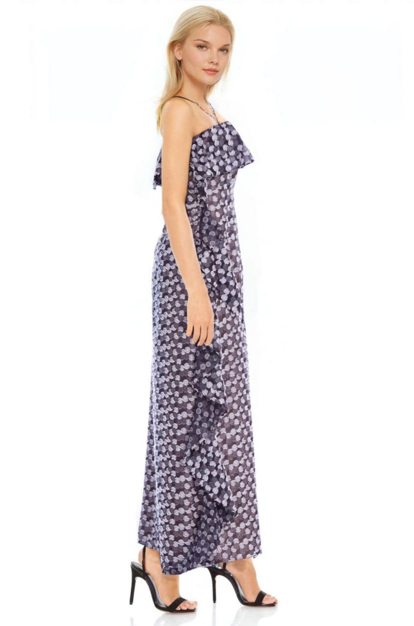 Alix Printed Popover Maxi with Ruffles