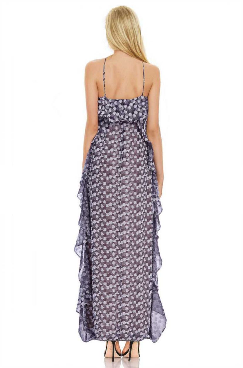 Alix Printed Popover Maxi with Ruffles