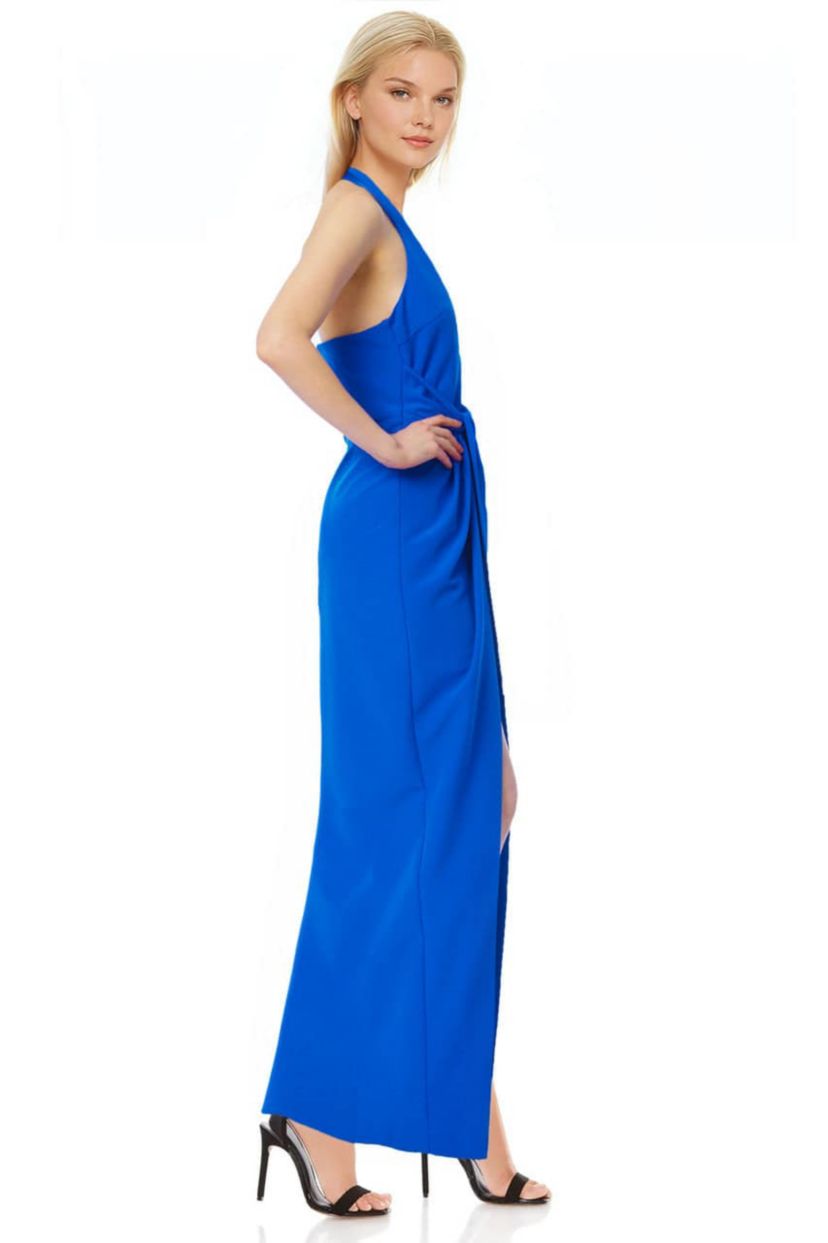 Bonnie Tie Front Halter Gown