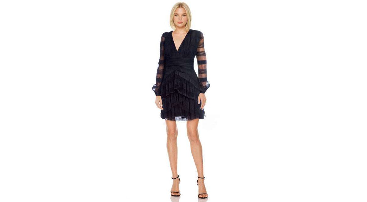 Barbara Spliced Long Sleeve Mini Dress