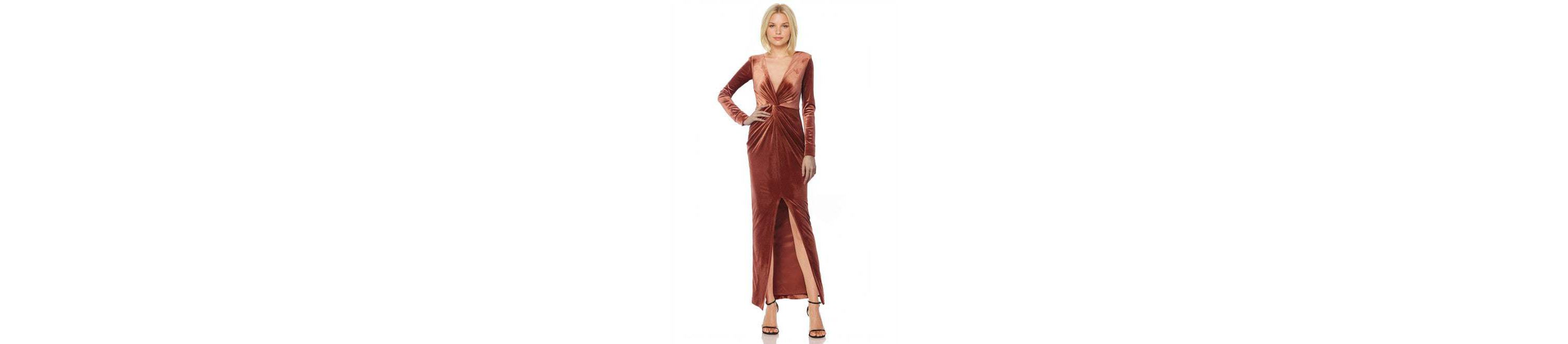Bonny Long Sleeve Velvet Plunge Dress
