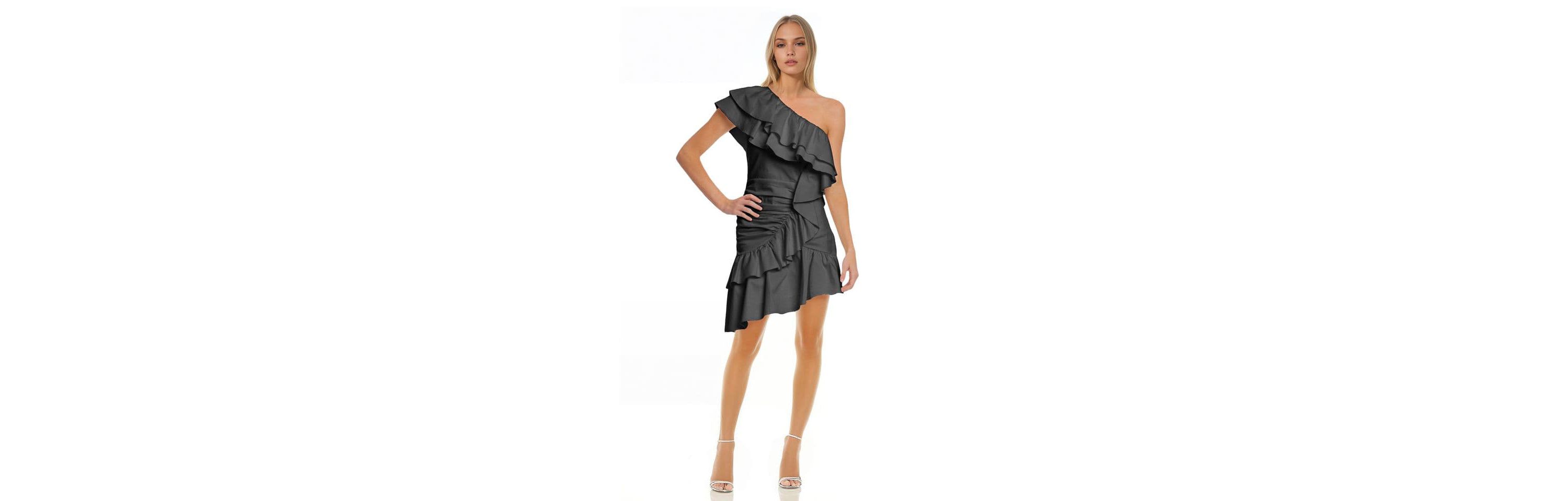 1 Shoulder Side Ruffle