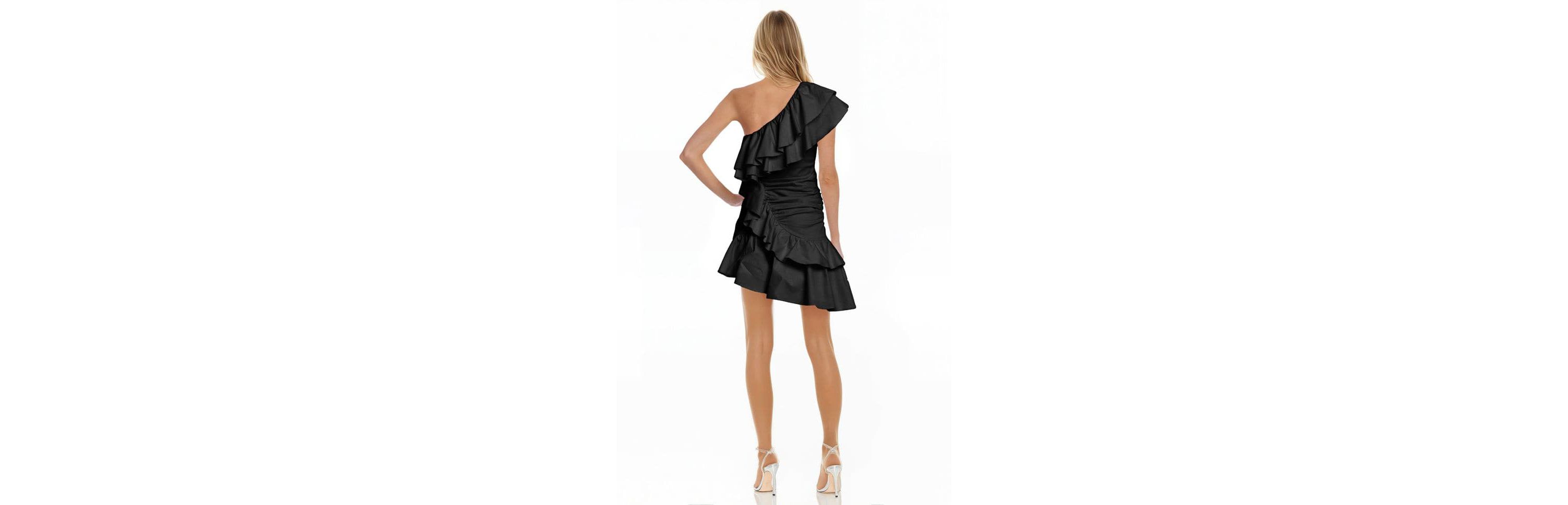 1 Shoulder Side Ruffle