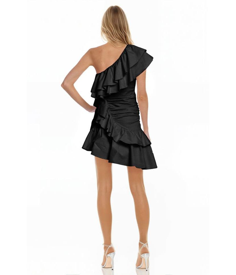 1 Shoulder Side Ruffle