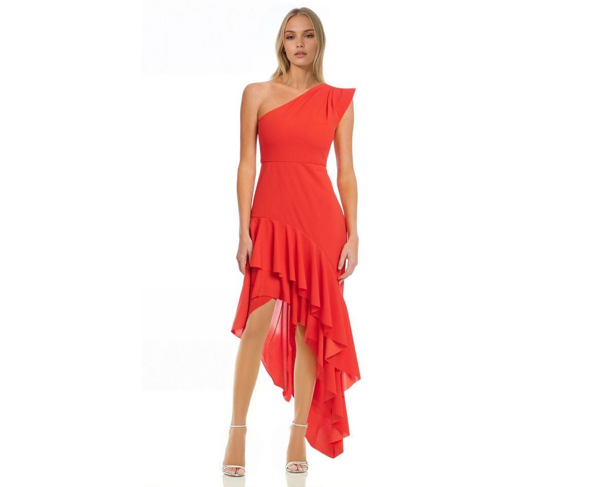 1 Shoulder Ruffle Gown