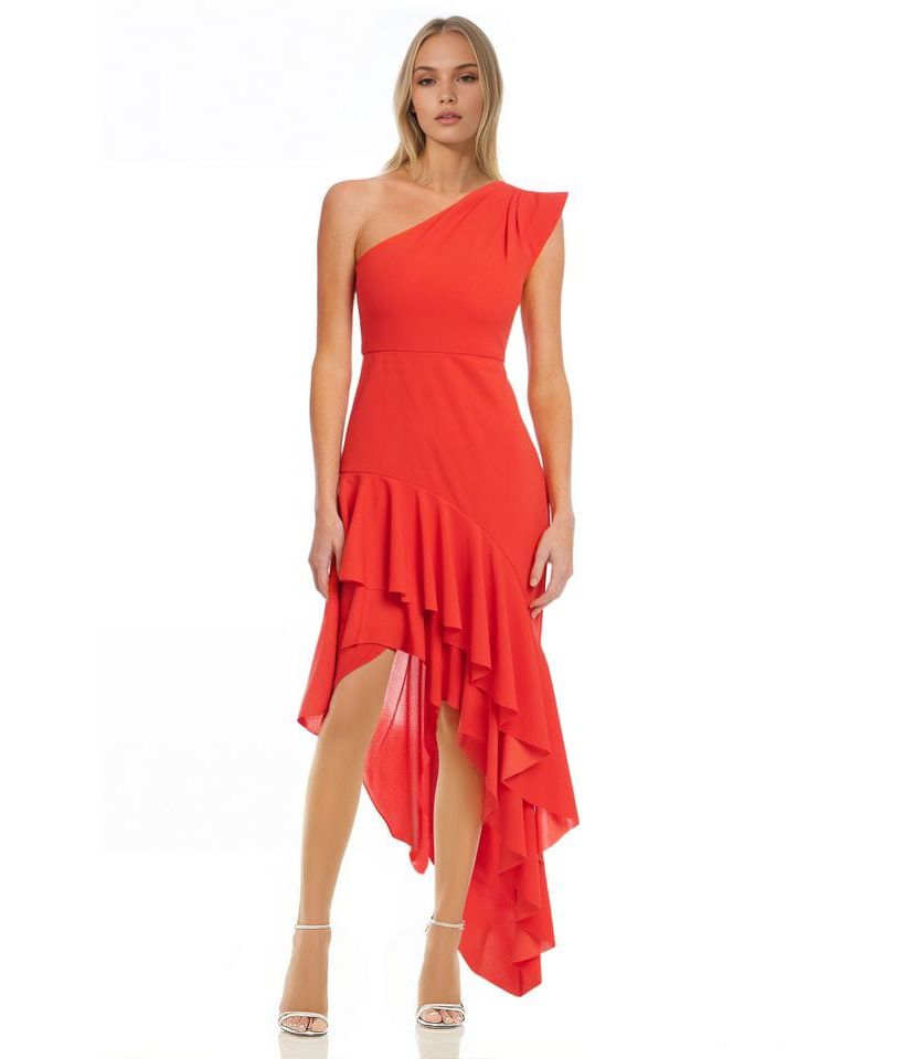 1 Shoulder Ruffle Gown