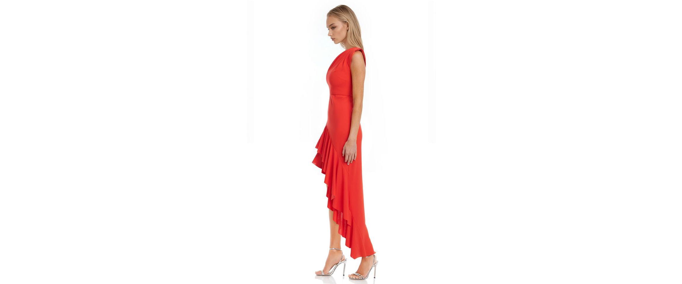 badgley mischka one shoulder ruffle dress Badgley Mischka Organza Mini Dress, 4 / White Multi