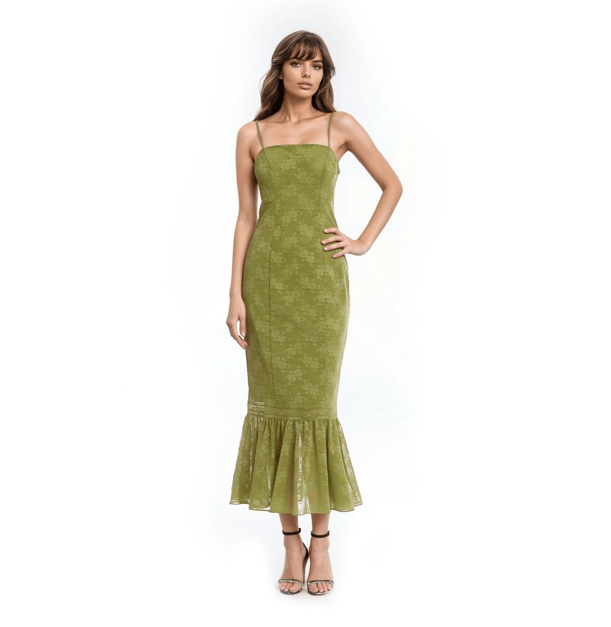 Tank Pencil Ruffle Hem