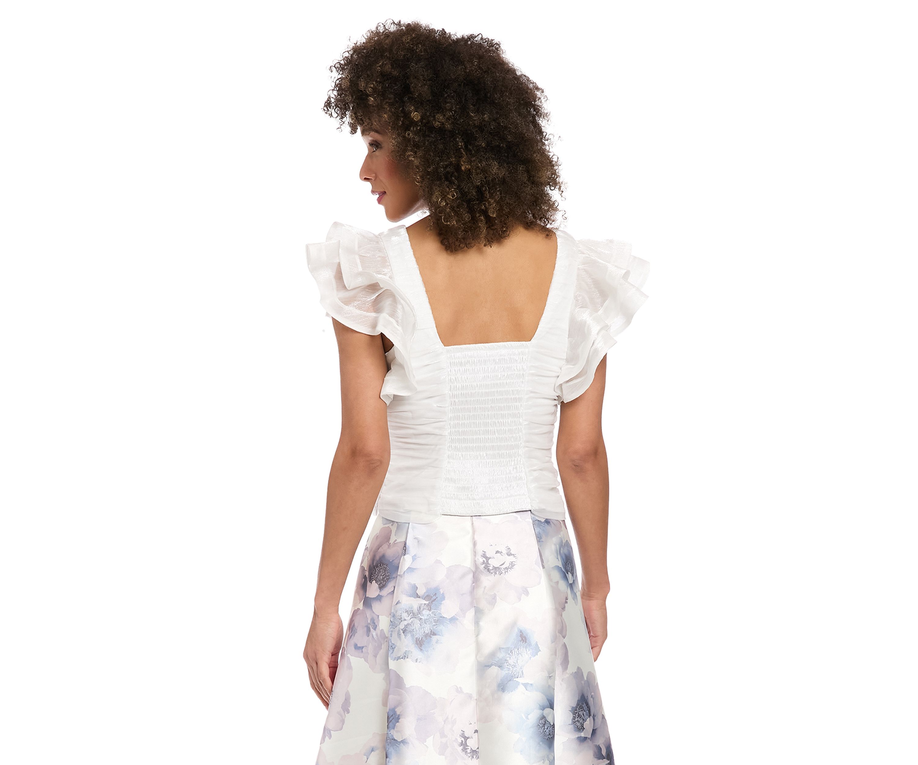 Womens Sleeveless V-Neck Floral Print Top 