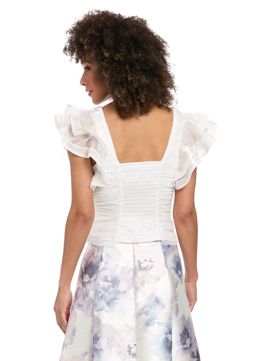 Womens Sleeveless V-Neck Floral Print Top 