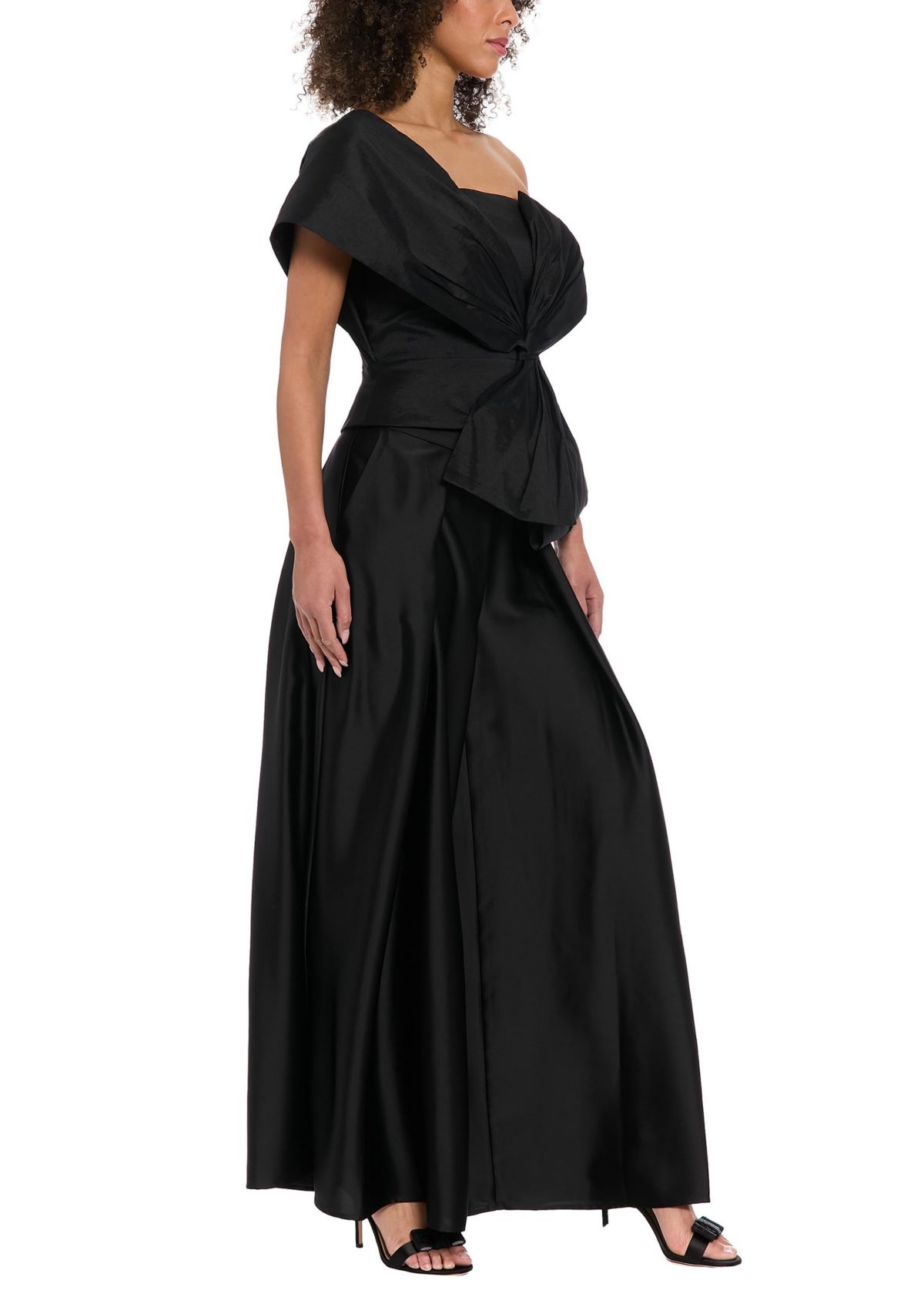 Womens Sleeveless Asymmetrical Solid Bow Top