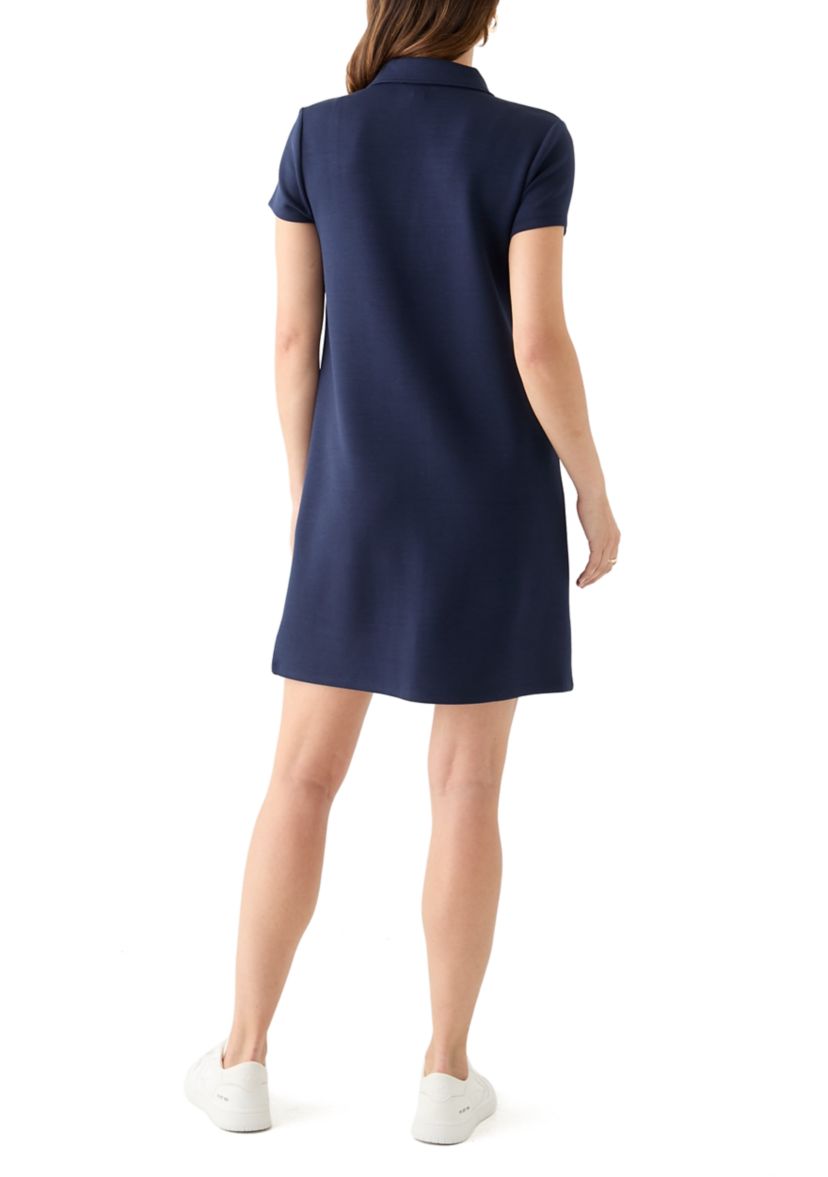 Womens Short Sleeve Collar Mini Dress