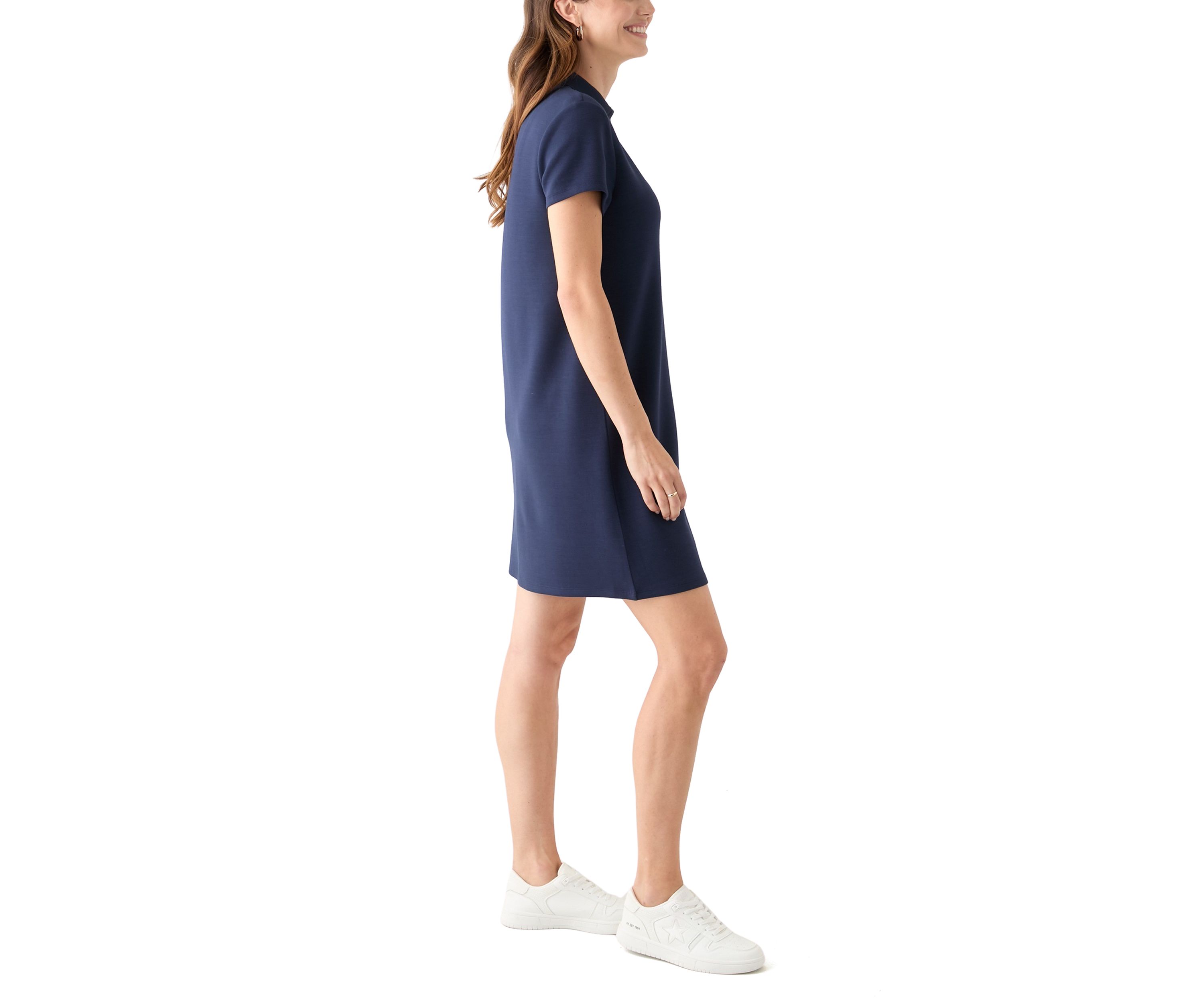 Womens Short Sleeve Collar Mini Dress