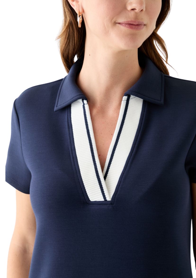 Womens Short Sleeve Collar Mini Dress