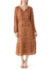Lucky Brand Women's Long Sleeve Peasant Maxi Dress, Brown, Large
