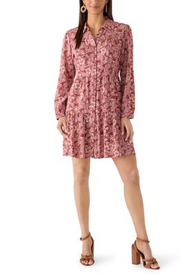 Lucky Brand Women's Long Sleeve Ruffle Mini Shirtdress, Medium