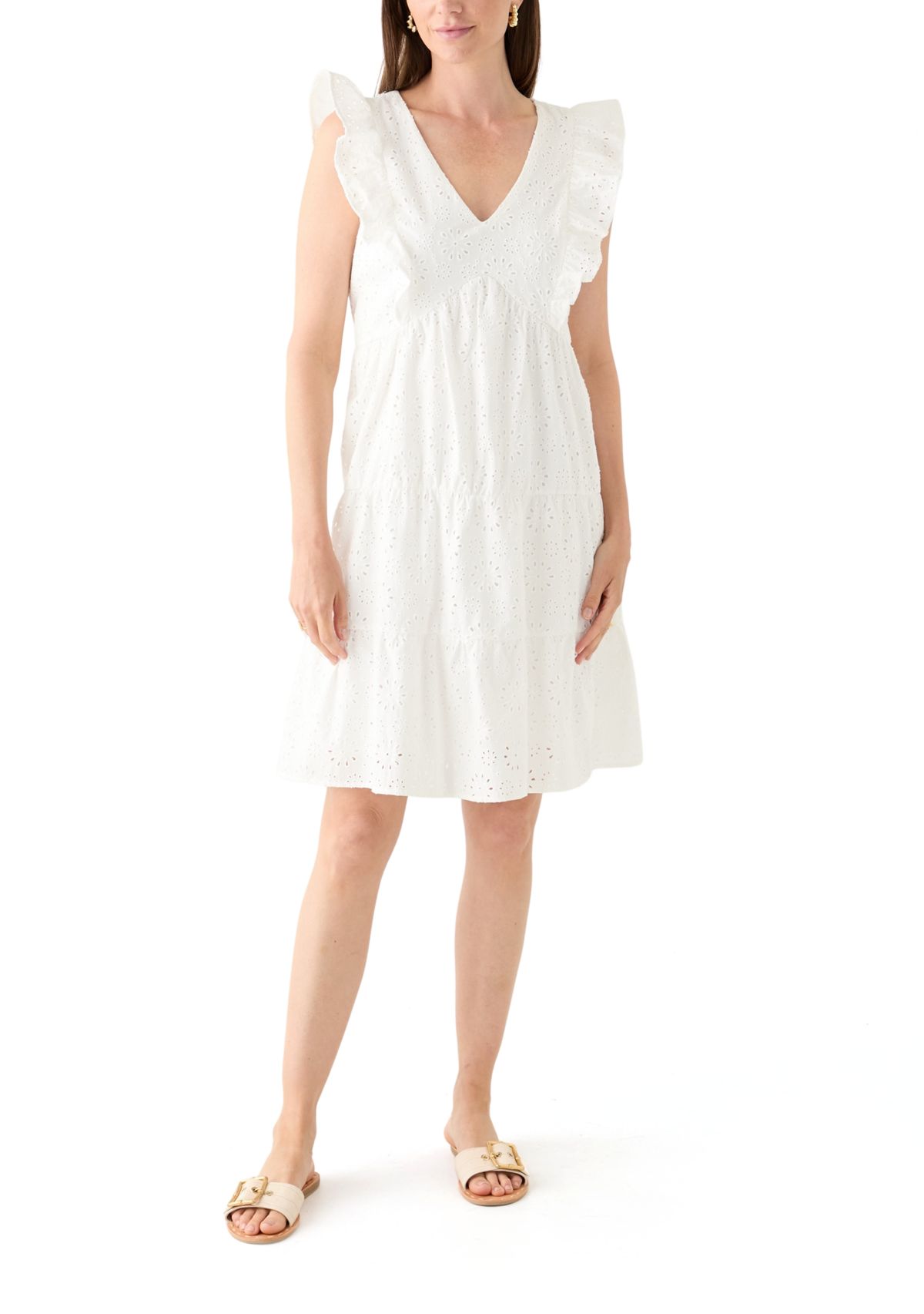 Cotton Eyelet Midi Dress 