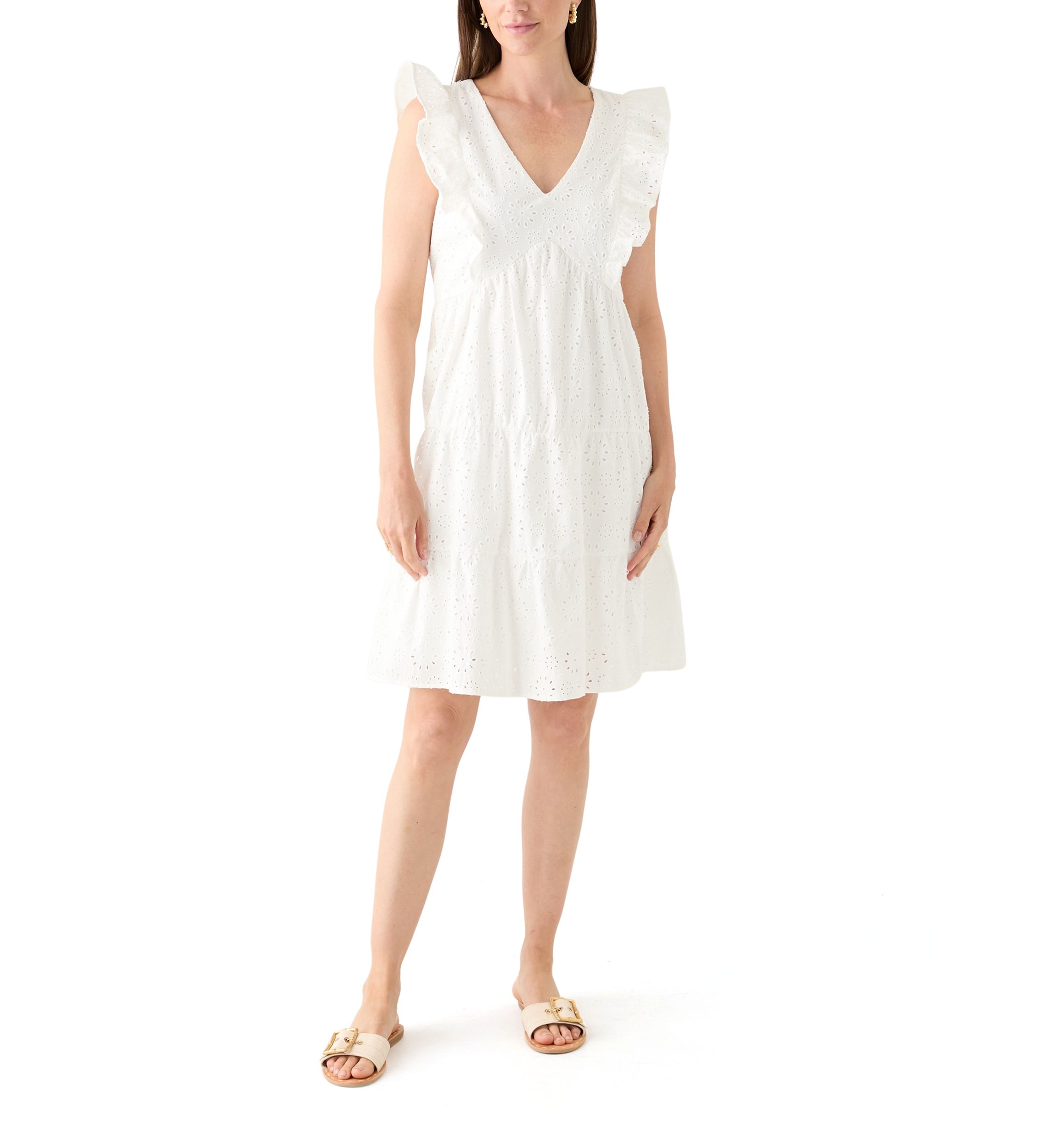 Cotton Eyelet Midi Dress 