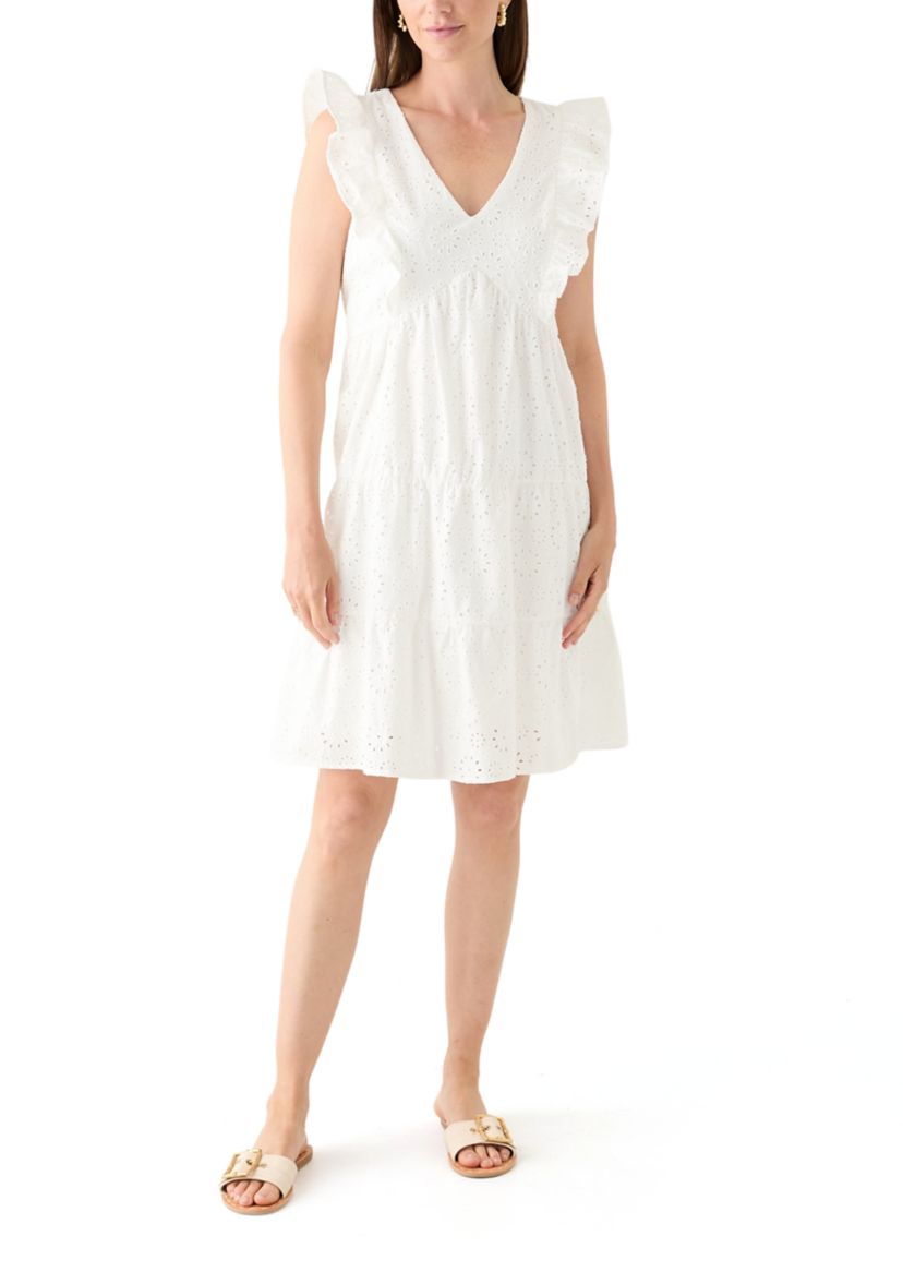 Cotton Eyelet Midi Dress 