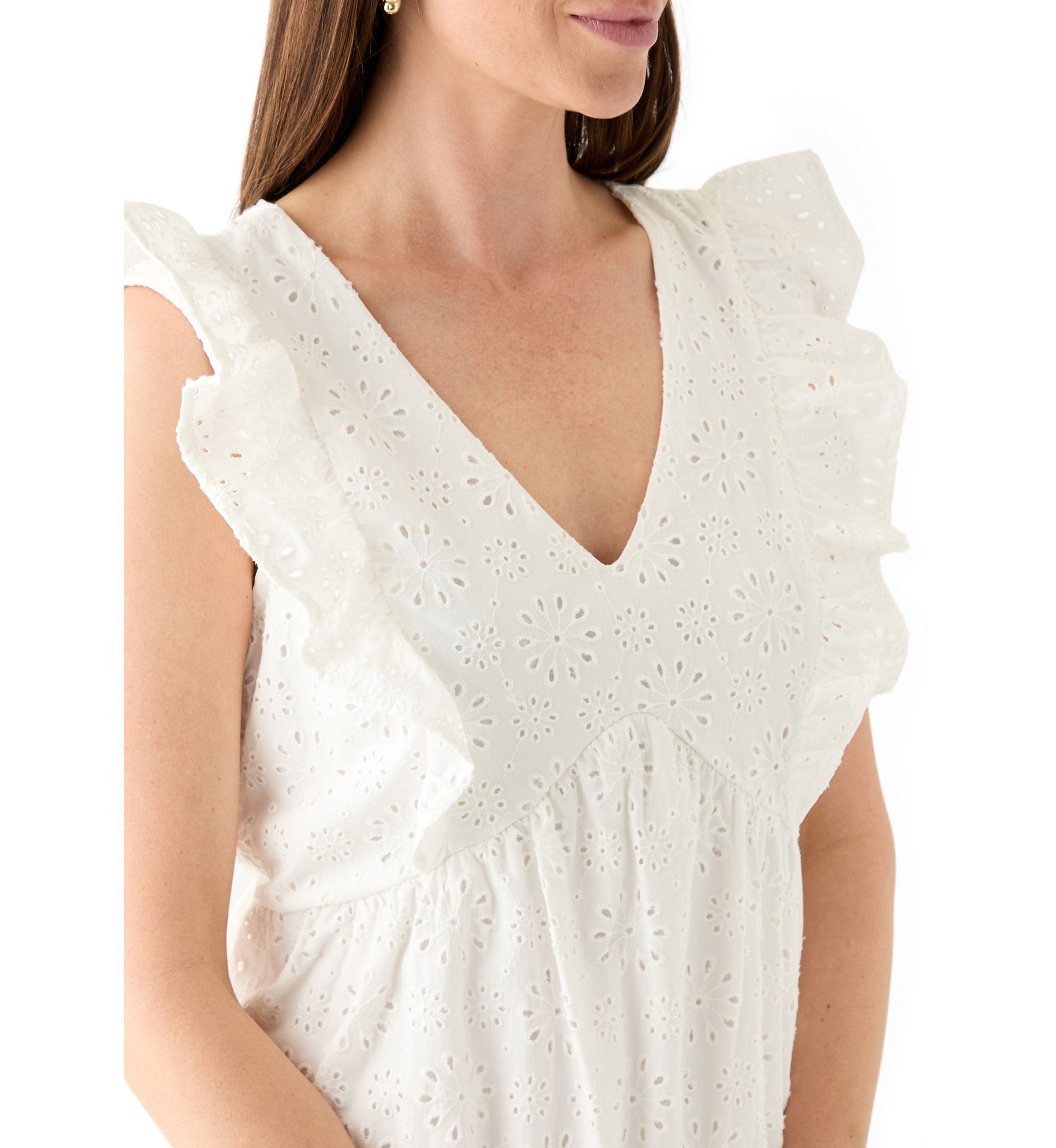 Cotton Eyelet Midi Dress 