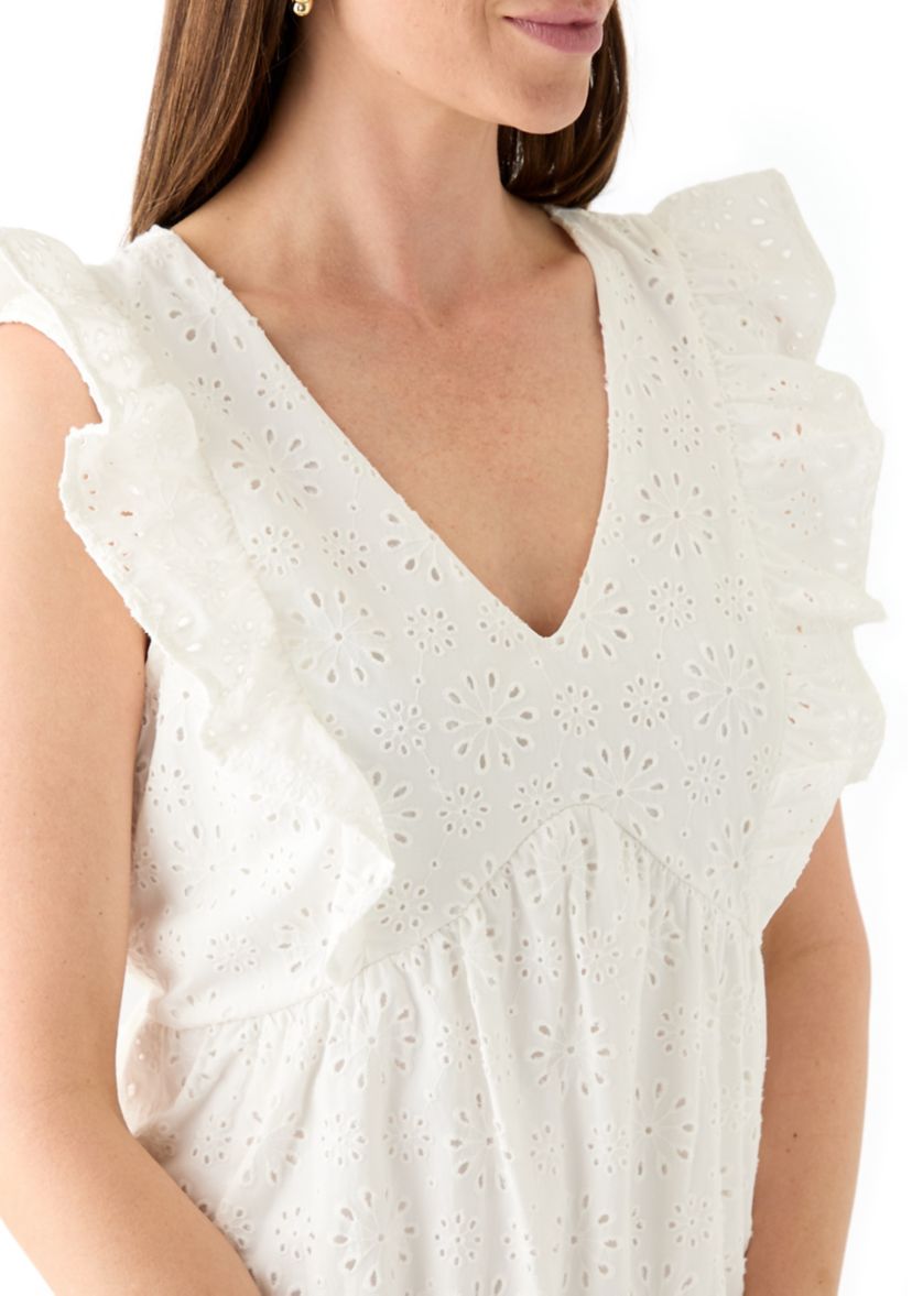 Cotton Eyelet Midi Dress 