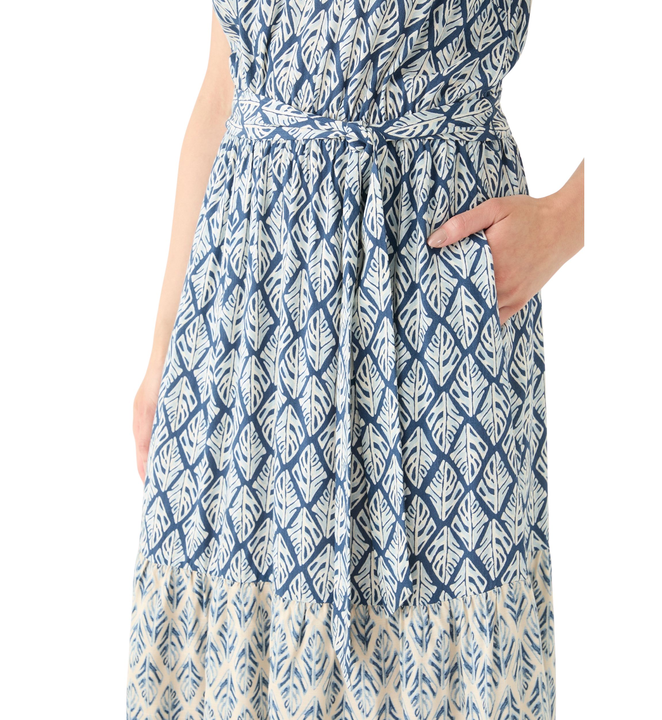 Womens Ruffle Sleeve Tiered Midi Dress