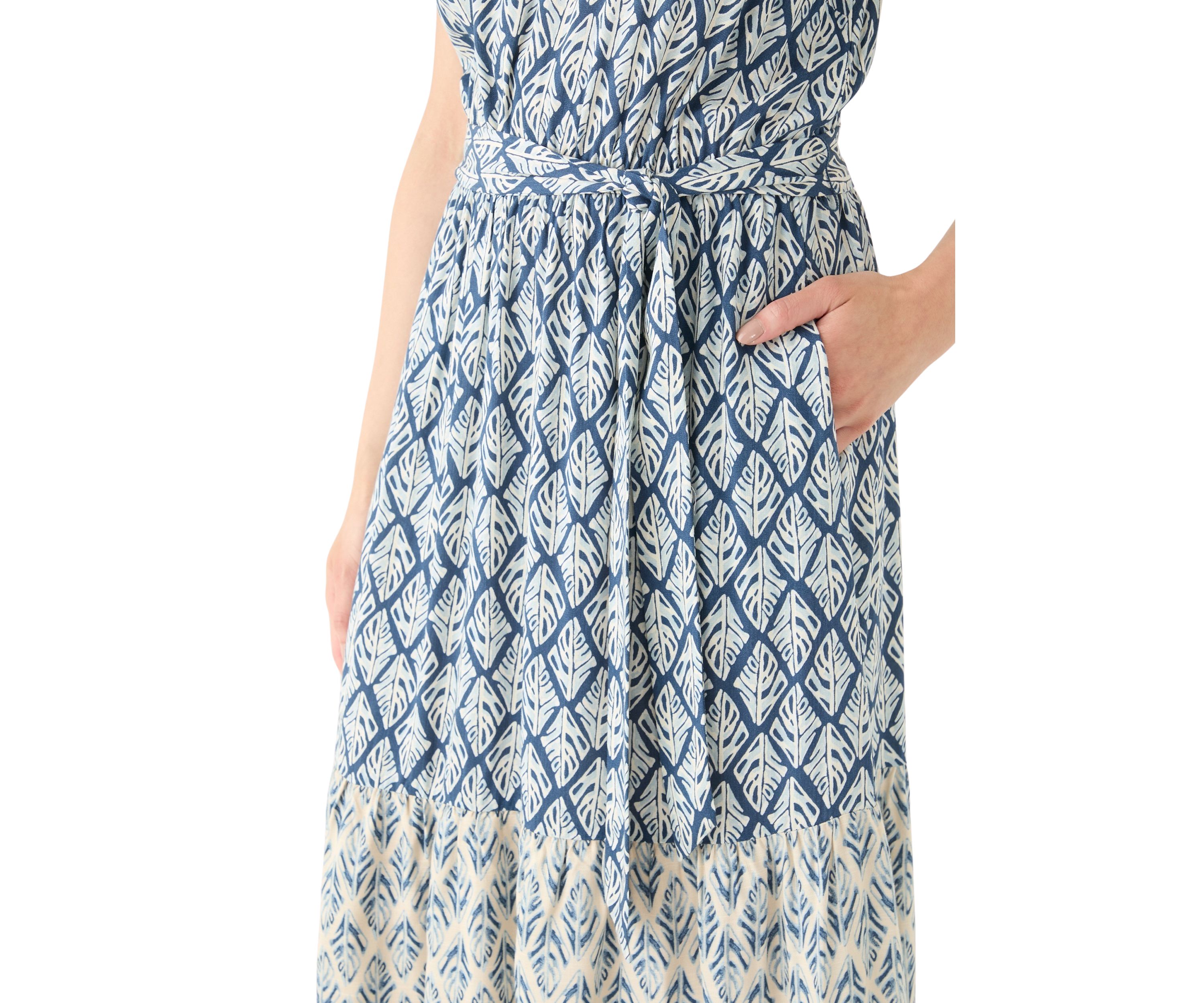 Womens Ruffle Sleeve Tiered Midi Dress
