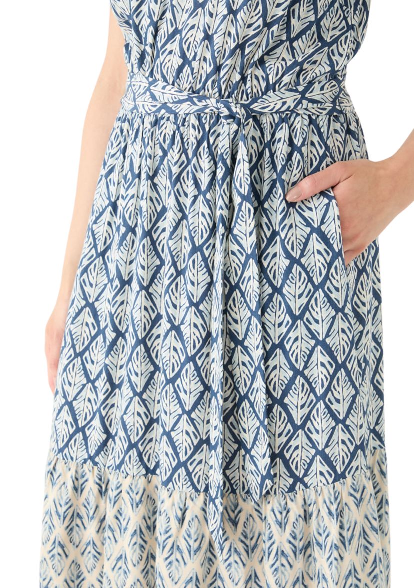 Womens Ruffle Sleeve Tiered Midi Dress