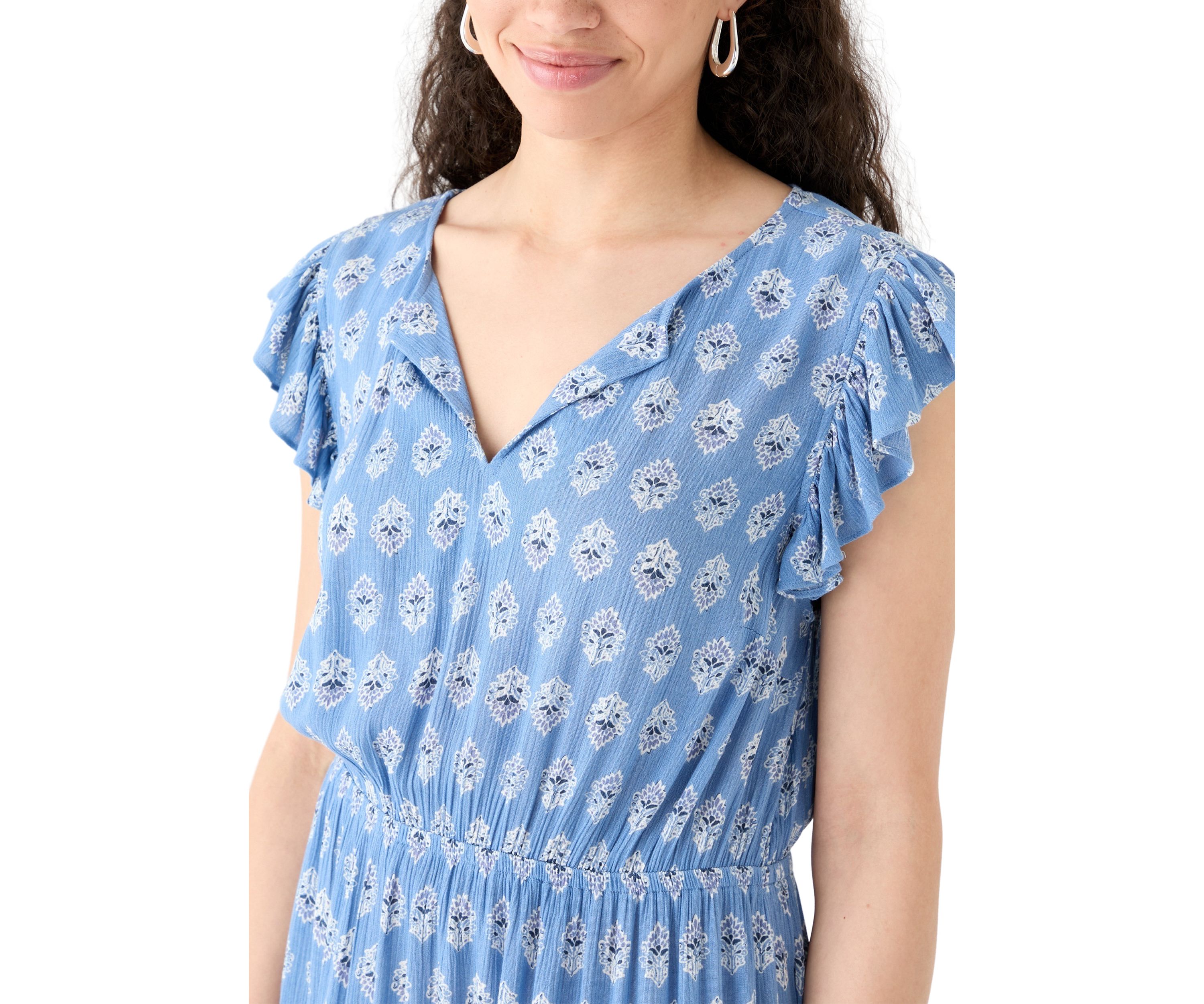 Womens Ruffle Tiered Midi Dress 
