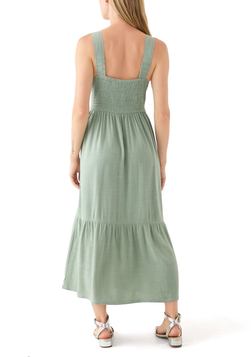 Womens Ruffle Hem Midi Dress