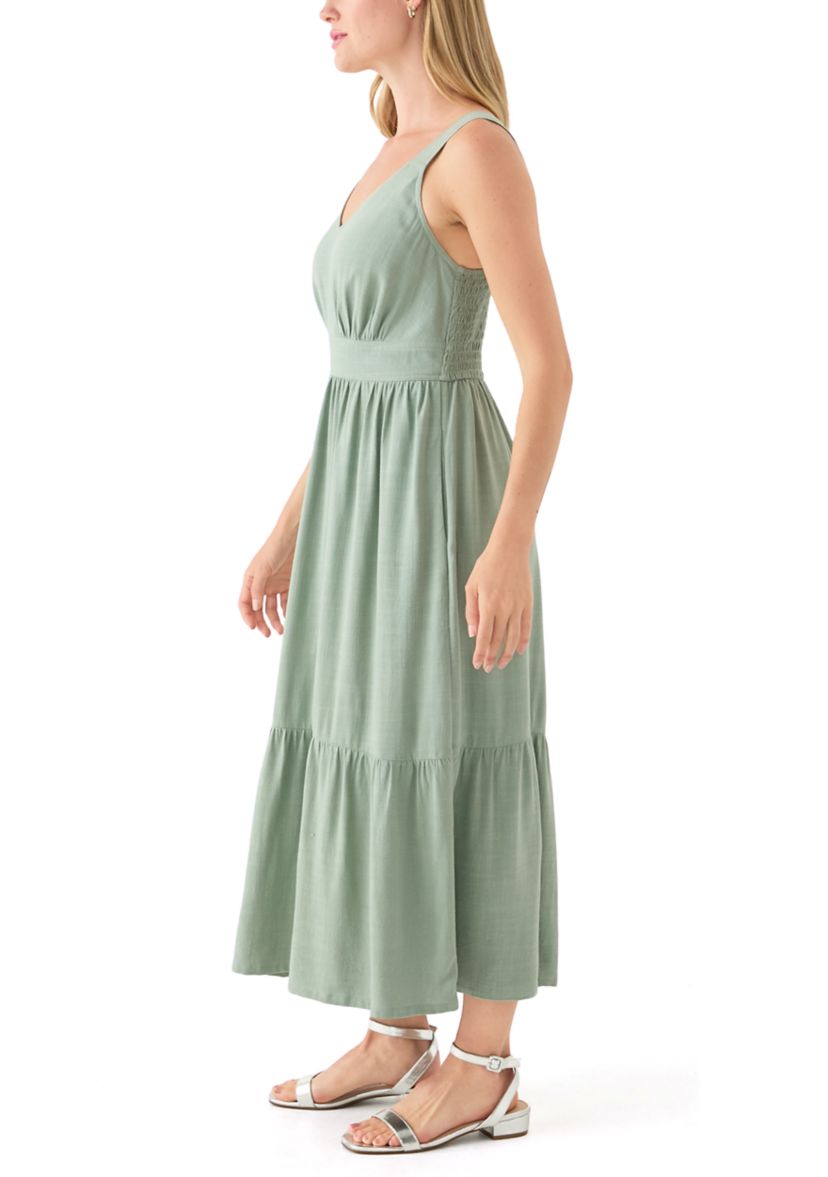 Womens Ruffle Hem Midi Dress