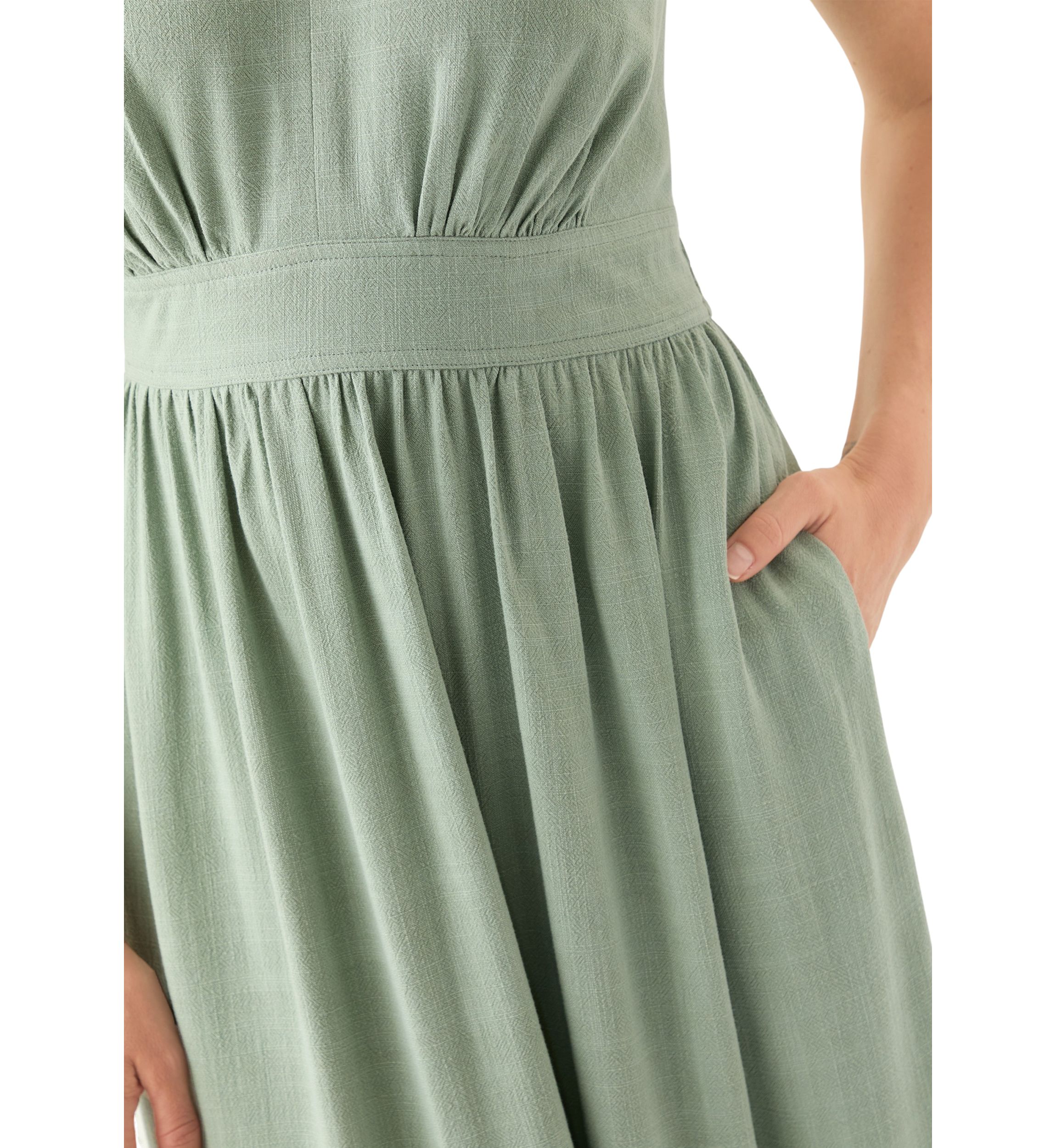 Womens Ruffle Hem Midi Dress