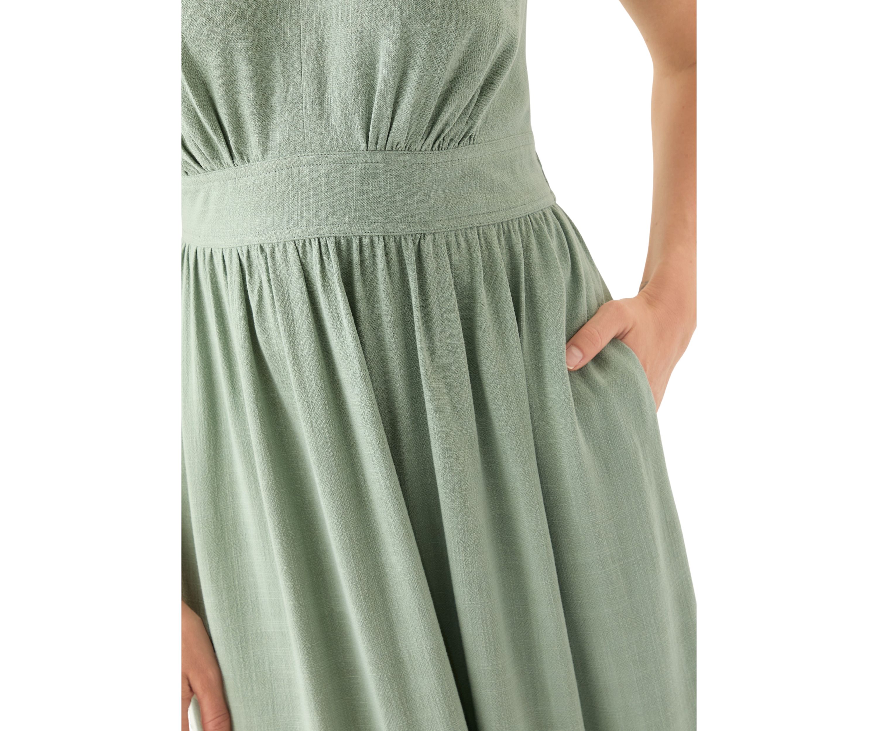 Womens Ruffle Hem Midi Dress