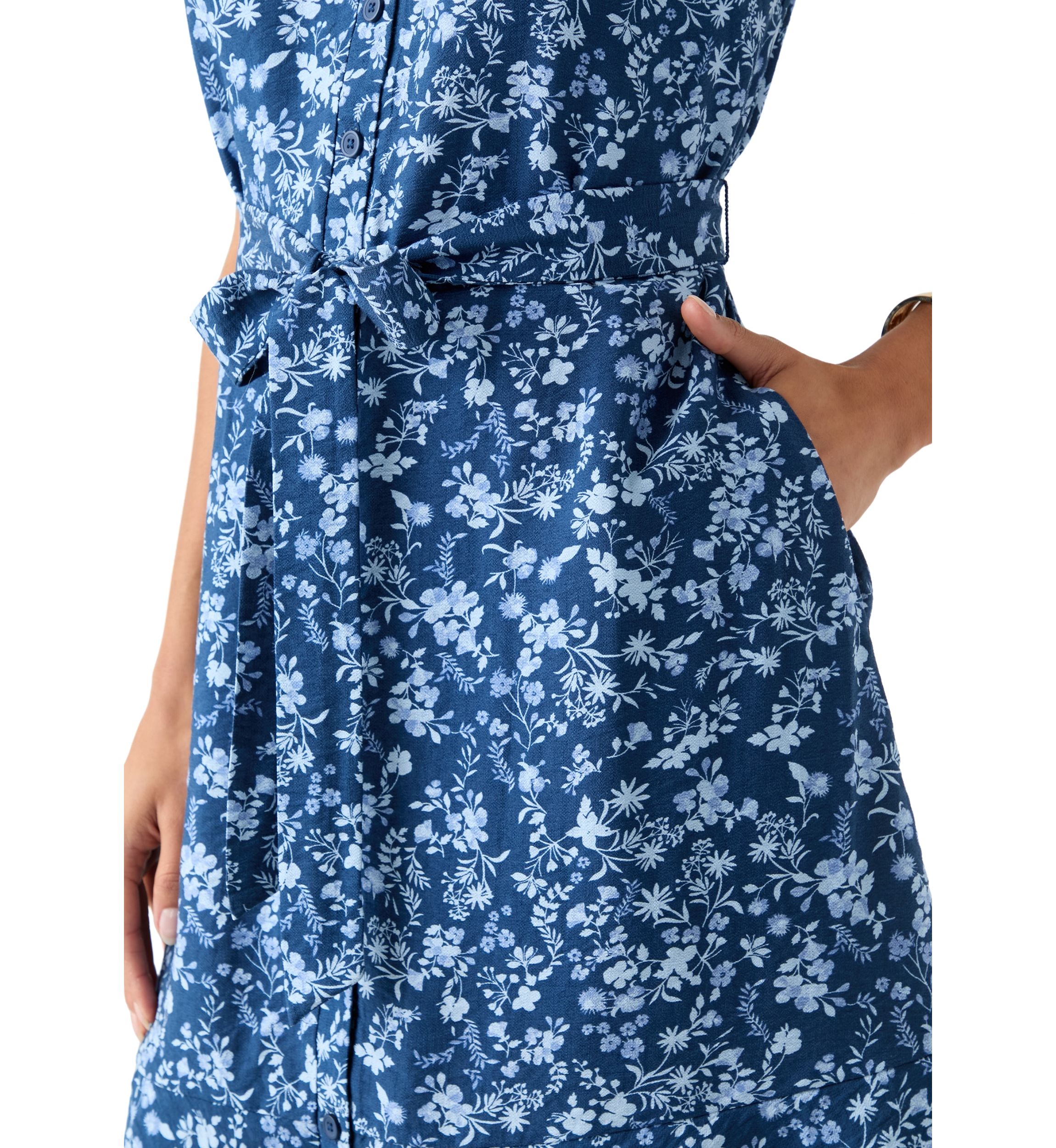 Womens Printed Flutter Sleeve Mini Dress