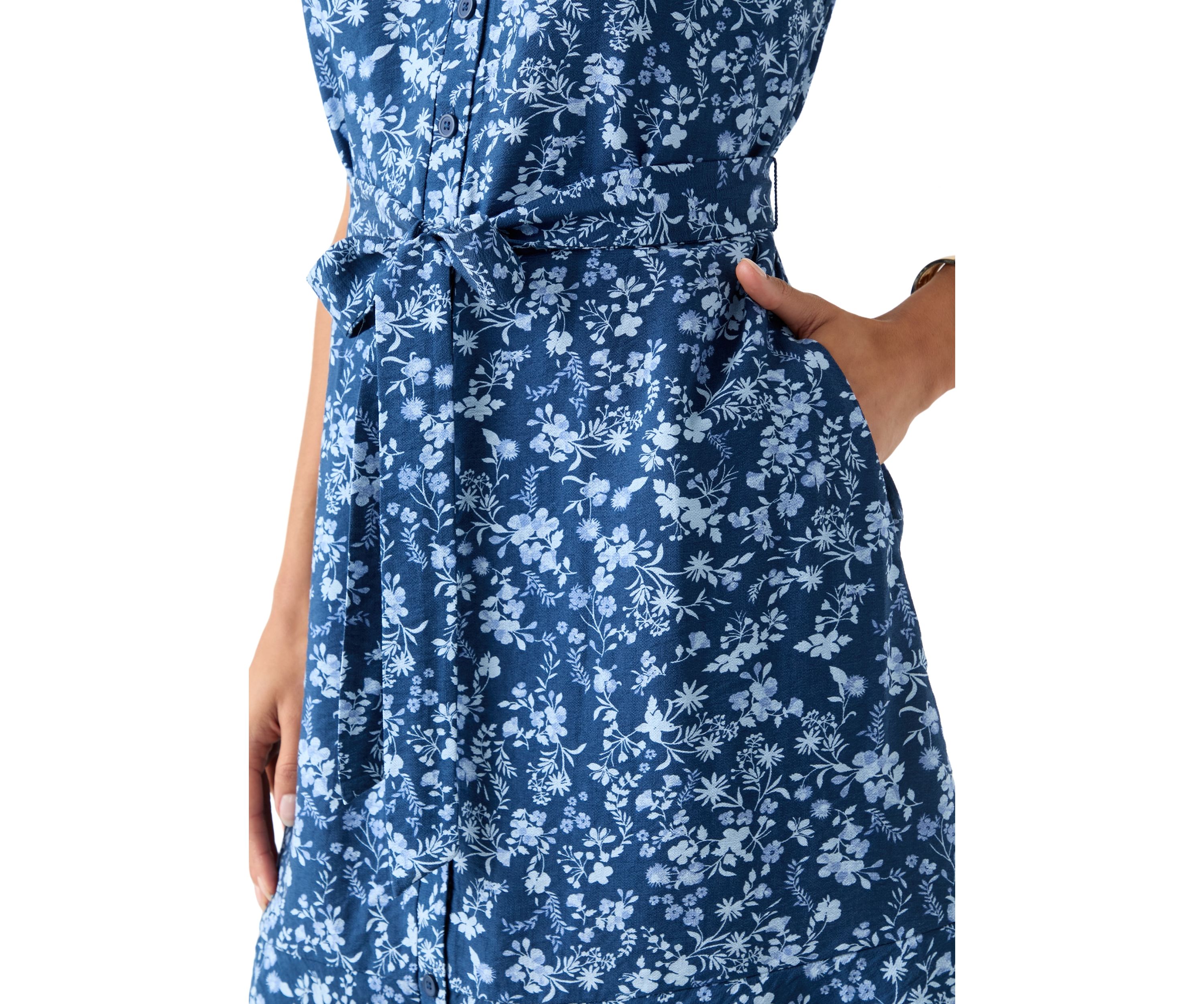Womens Printed Flutter Sleeve Mini Dress