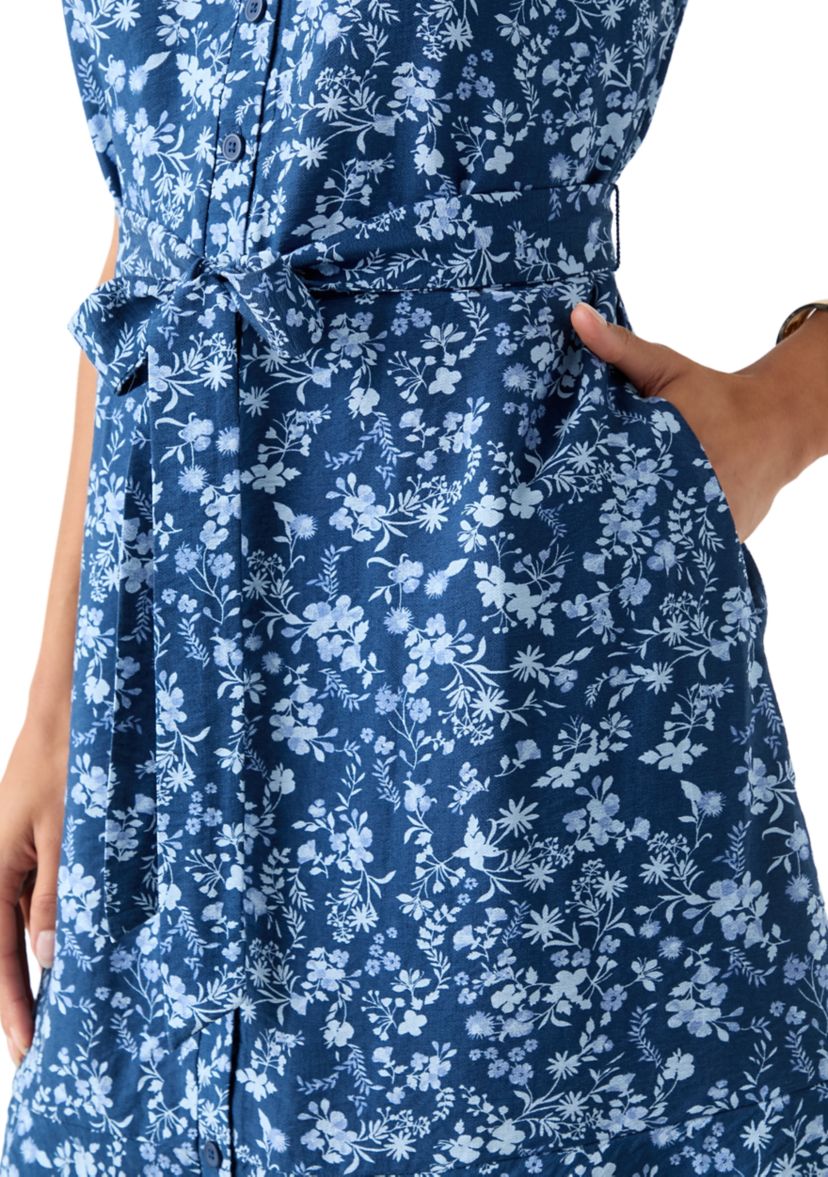 Womens Printed Flutter Sleeve Mini Dress