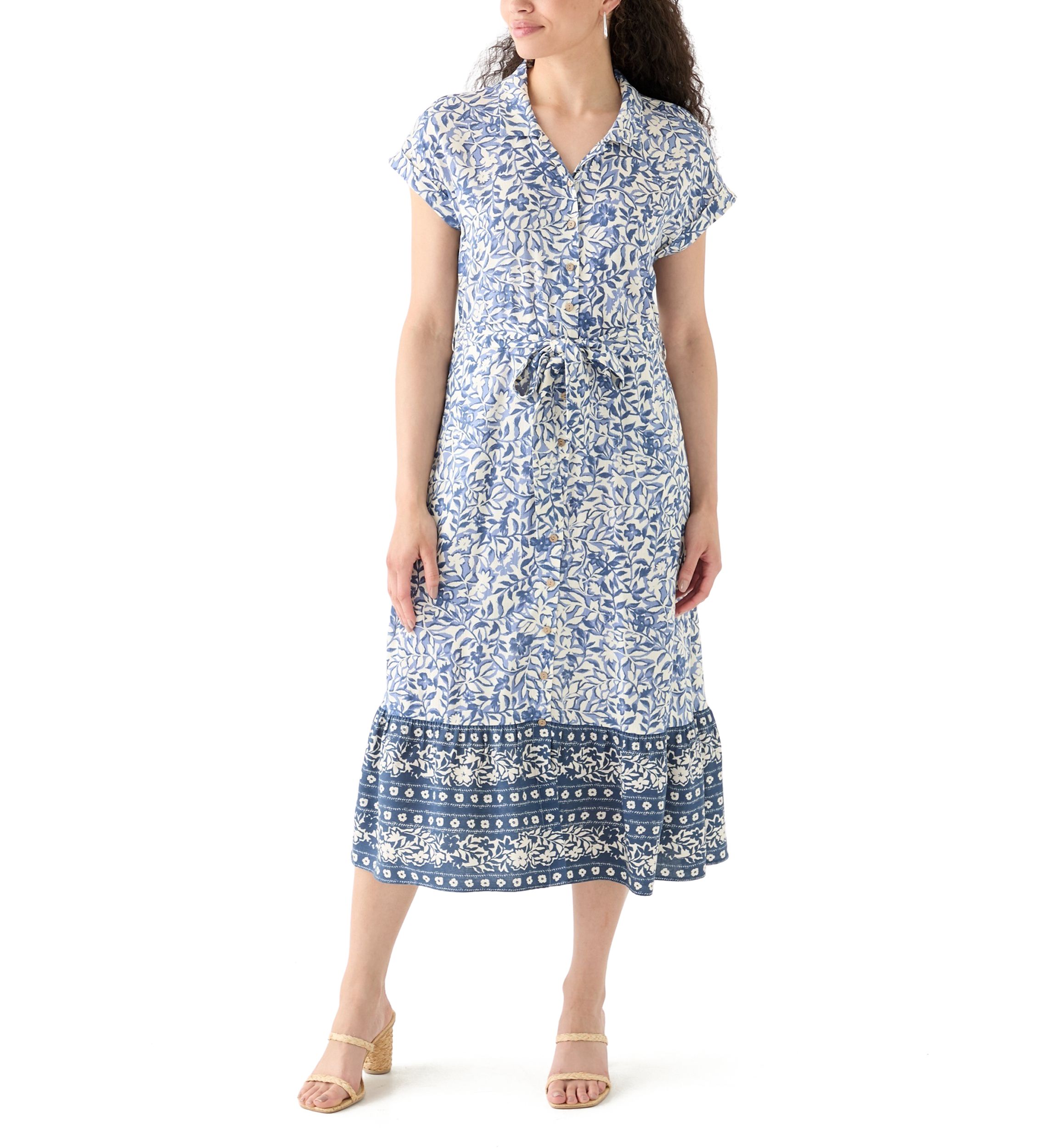Printed Shirtdress with Belt 